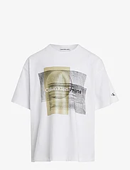Calvin Klein - LAYERED GRAPHIC RELAXED T-SHIRT - short-sleeved t-shirts - bright white - 0