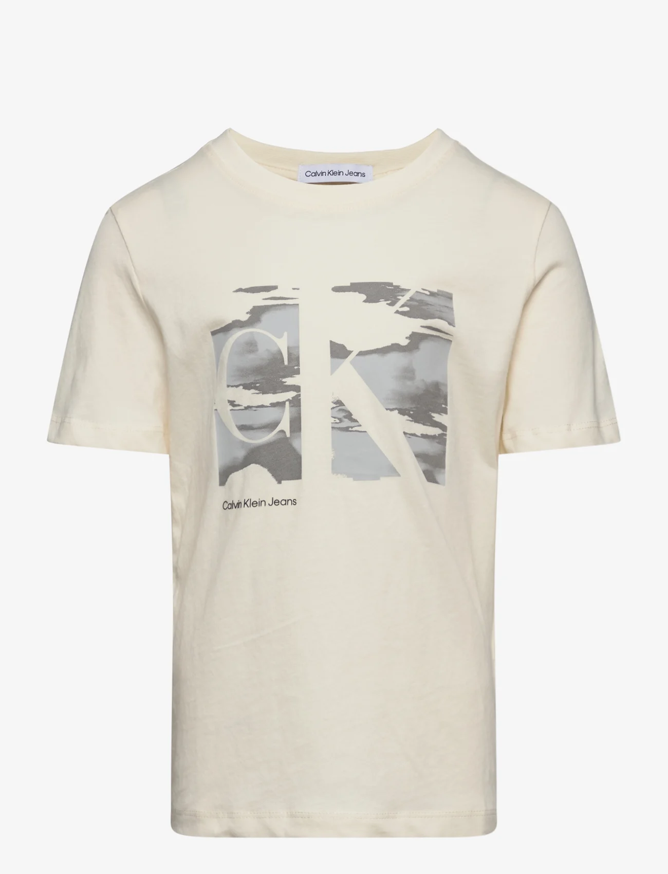 Calvin Klein - SERENITY MONOGRAM SS T-SHIRT - short-sleeved t-shirts - papyrus - 0