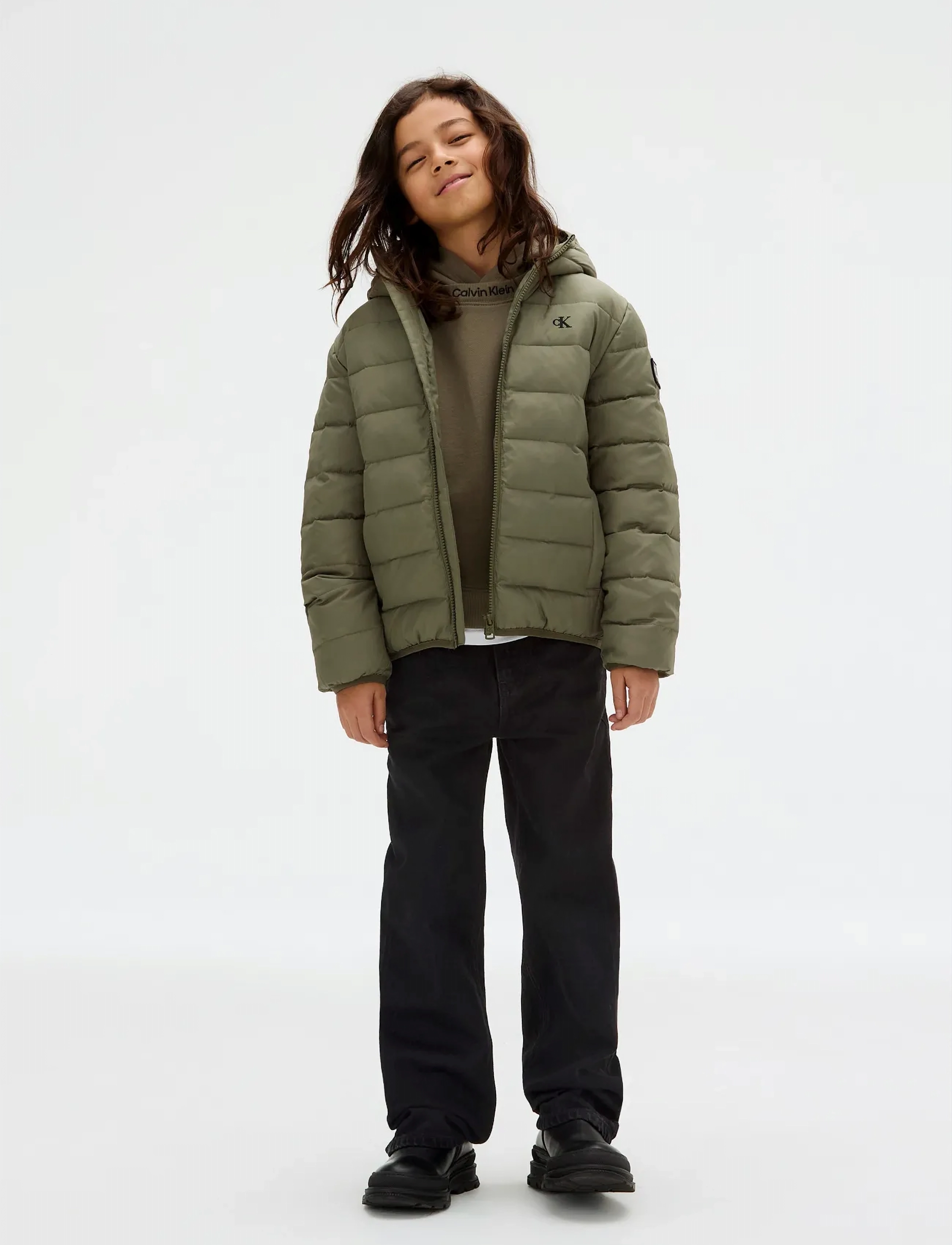 Calvin Klein INST. LOGO LIGHT PADDED JACKET - Outerwear - DUSTY OLIVE / khaki/green