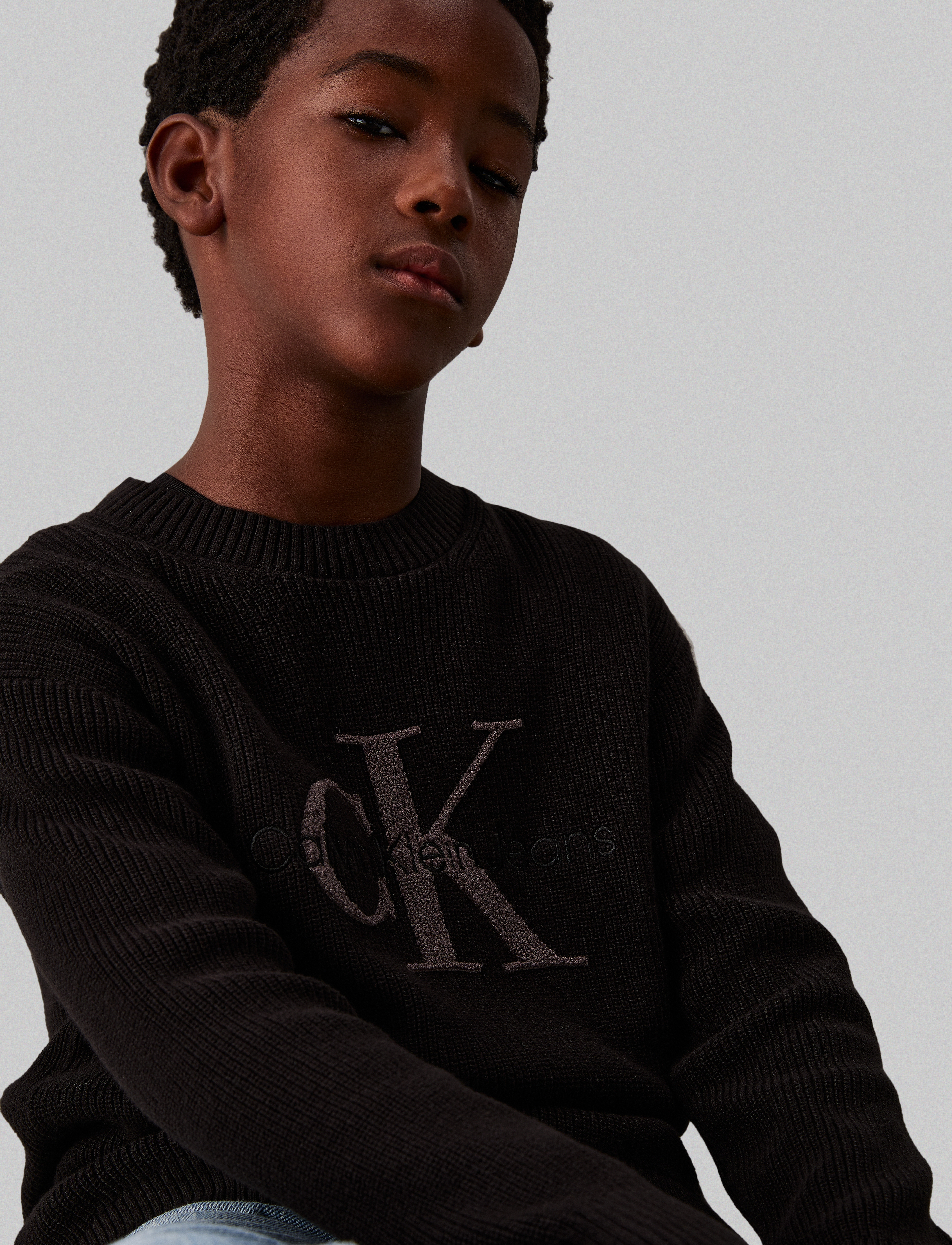 Calvin Klein - TOWELLING CK STITCH SWEATER - ck black - 2