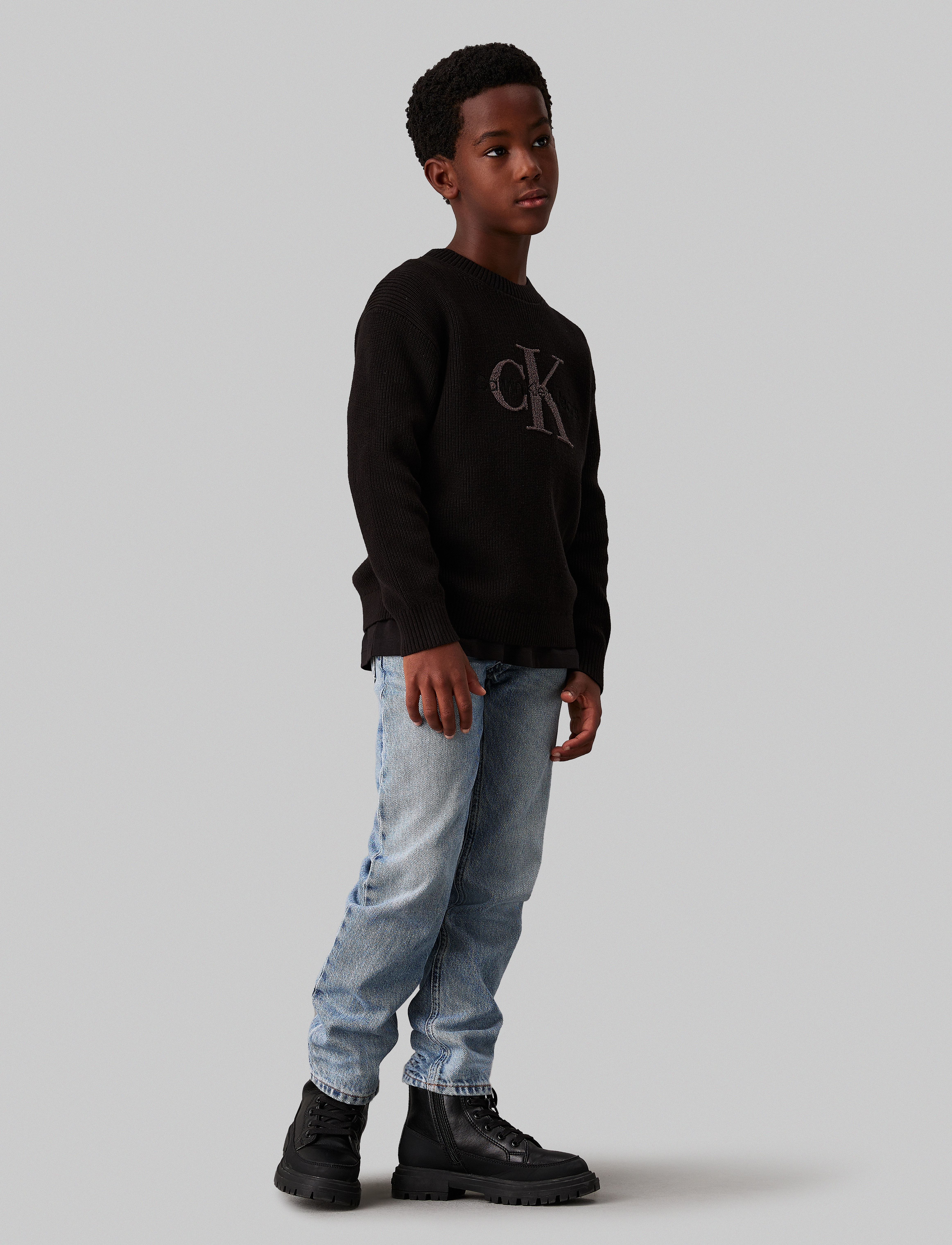 Calvin Klein - TOWELLING CK STITCH SWEATER - ck black - 4