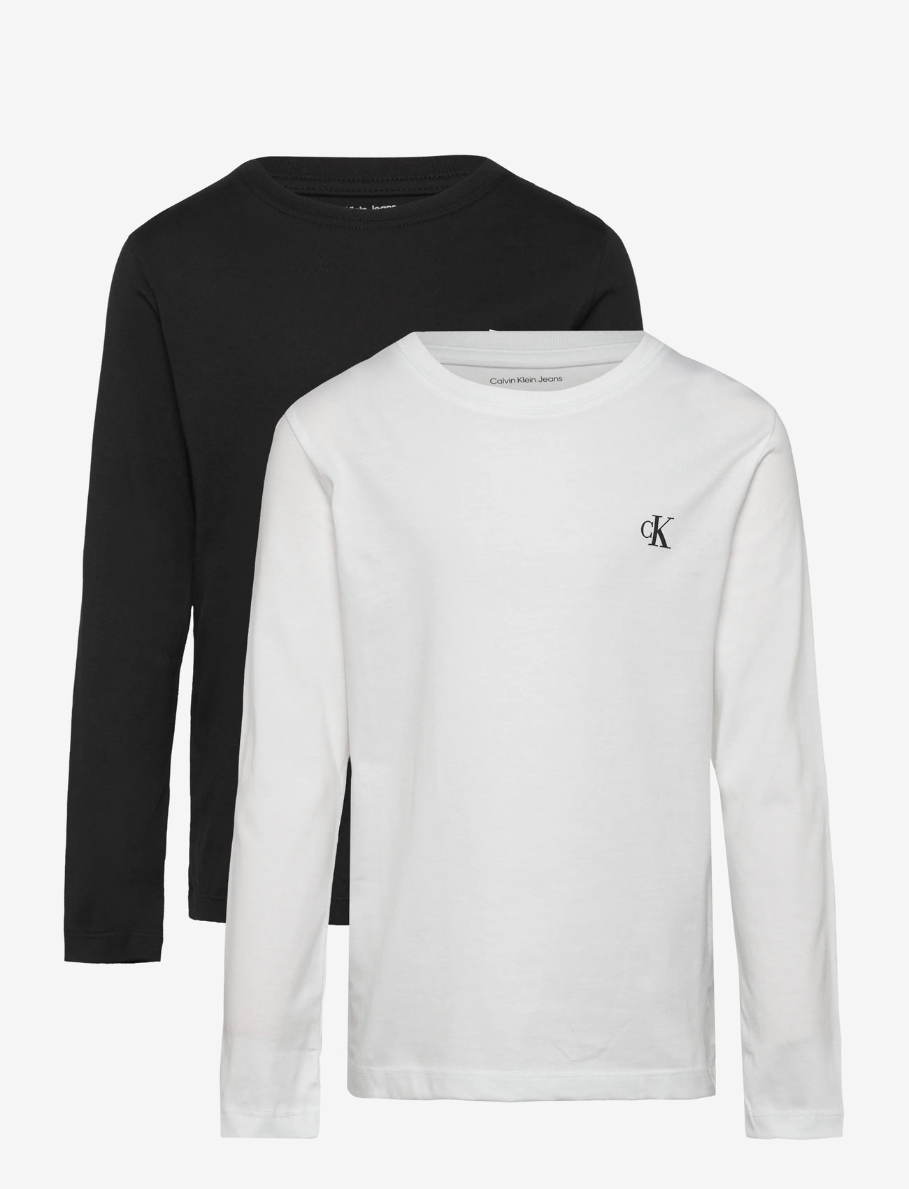 Calvin Klein - 2P CHEST MONO LS T-SHIRT - langærmede t-shirts - ck black  bright white - 1