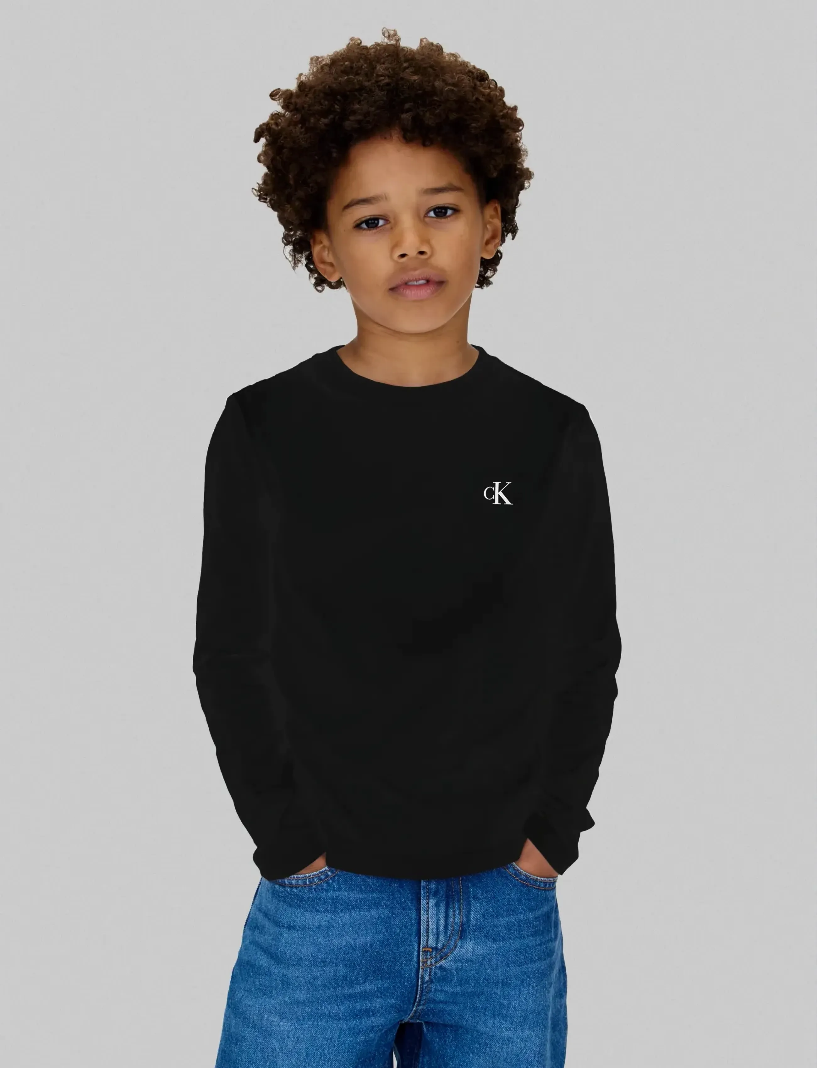 Calvin Klein - 2P CHEST MONO LS T-SHIRT - langærmede t-shirts - ck black  bright white - 2