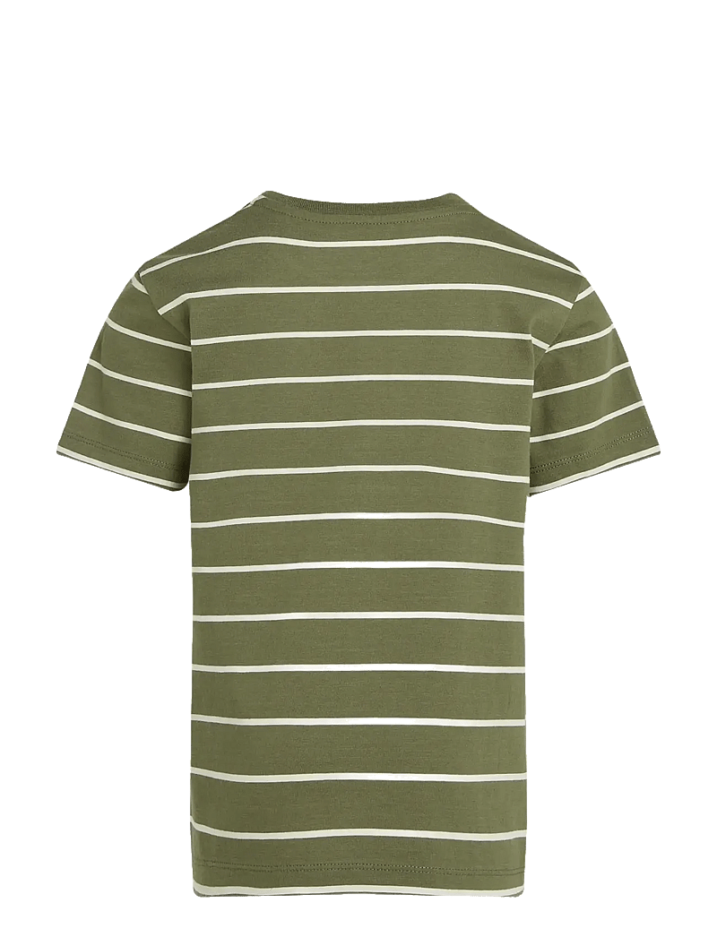 Calvin Klein - 2P STRIPED T-SHIRTS - kortærmede t-shirts - tea time / dusty olive stripes - 2