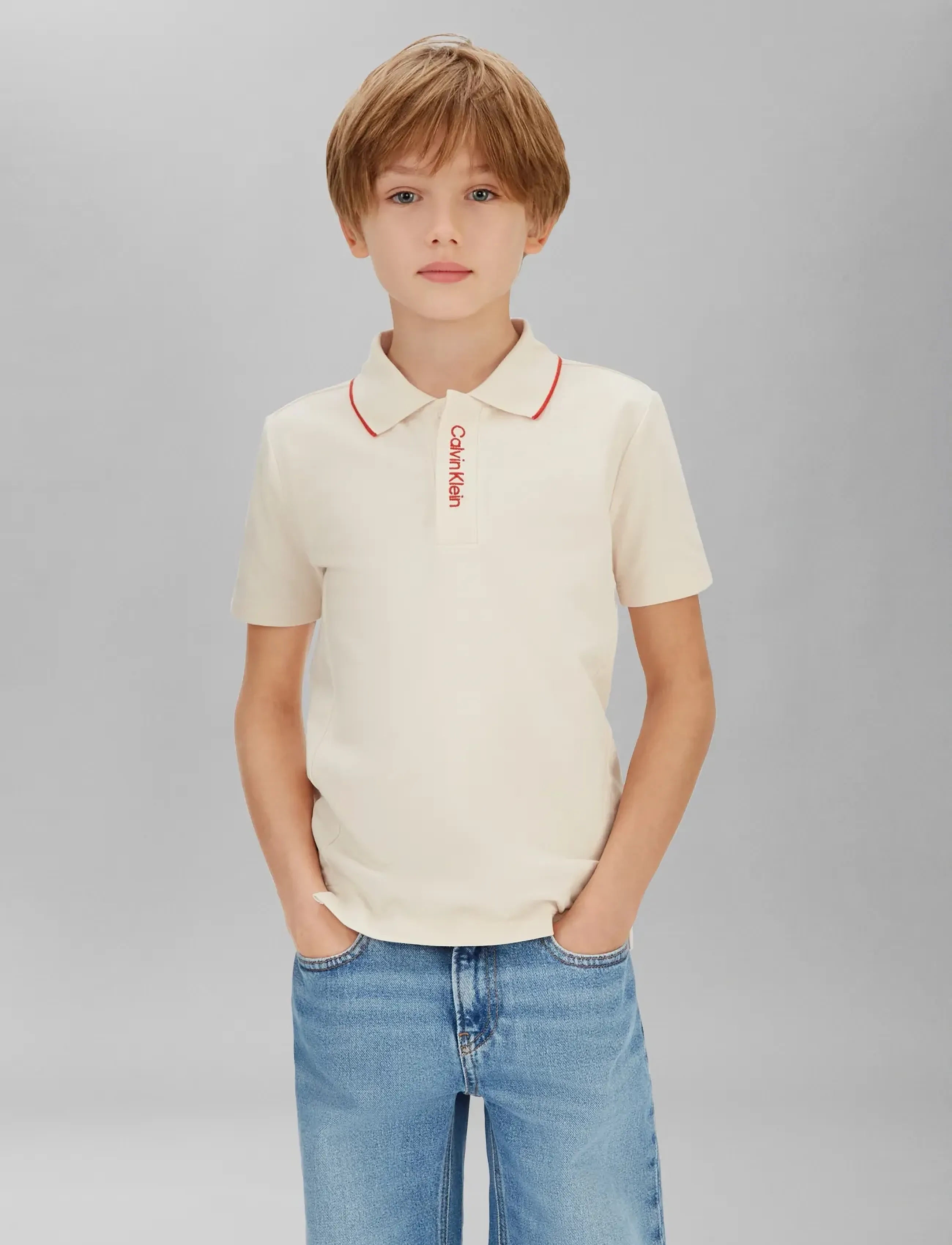 Calvin Klein - EMBRO. CK LOGO PIQUE POLO - whitecap gray - 3