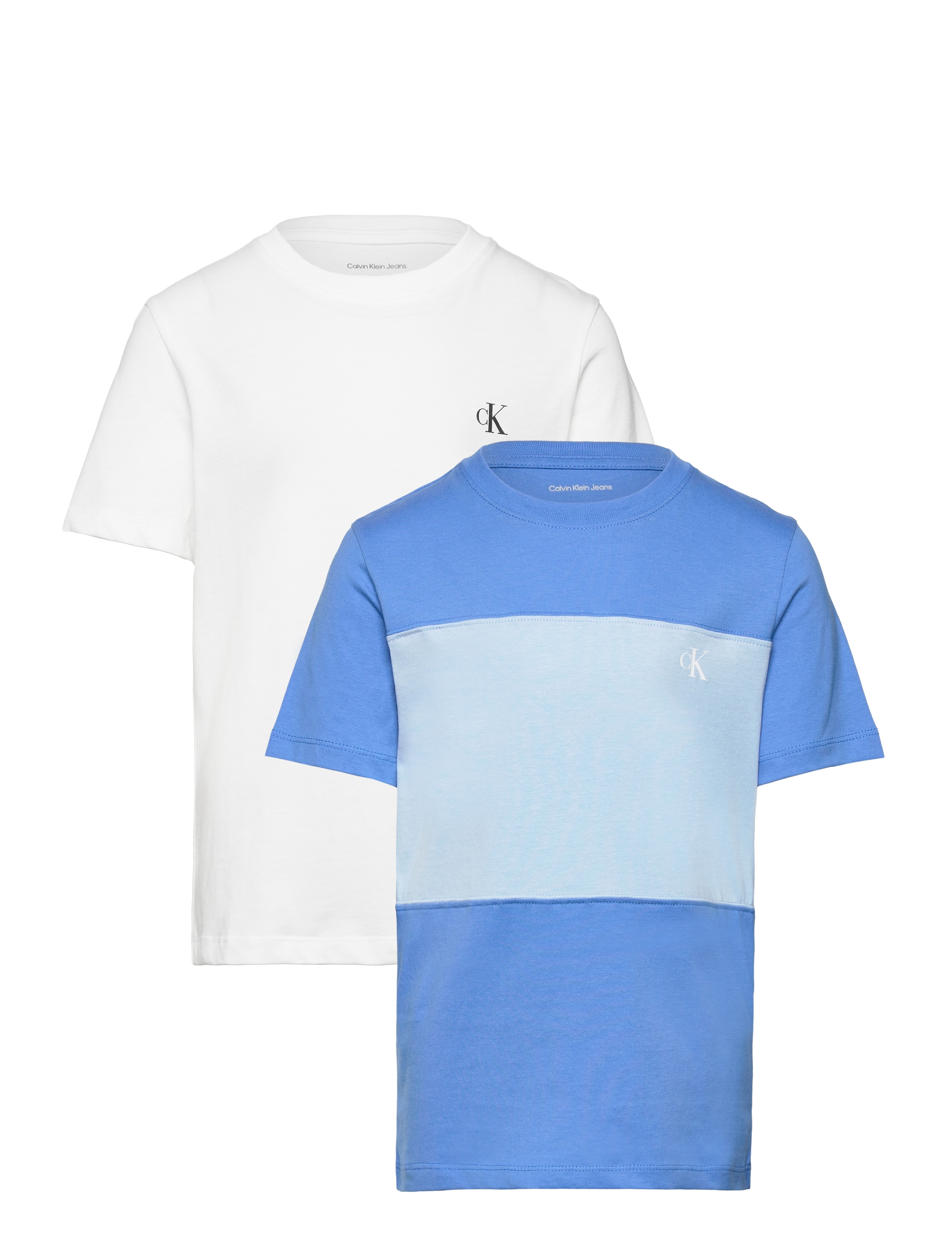 Calvin Klein - COLOR BLOCK 2-P T-SHIRTS - bright white / blue colorblock - 1