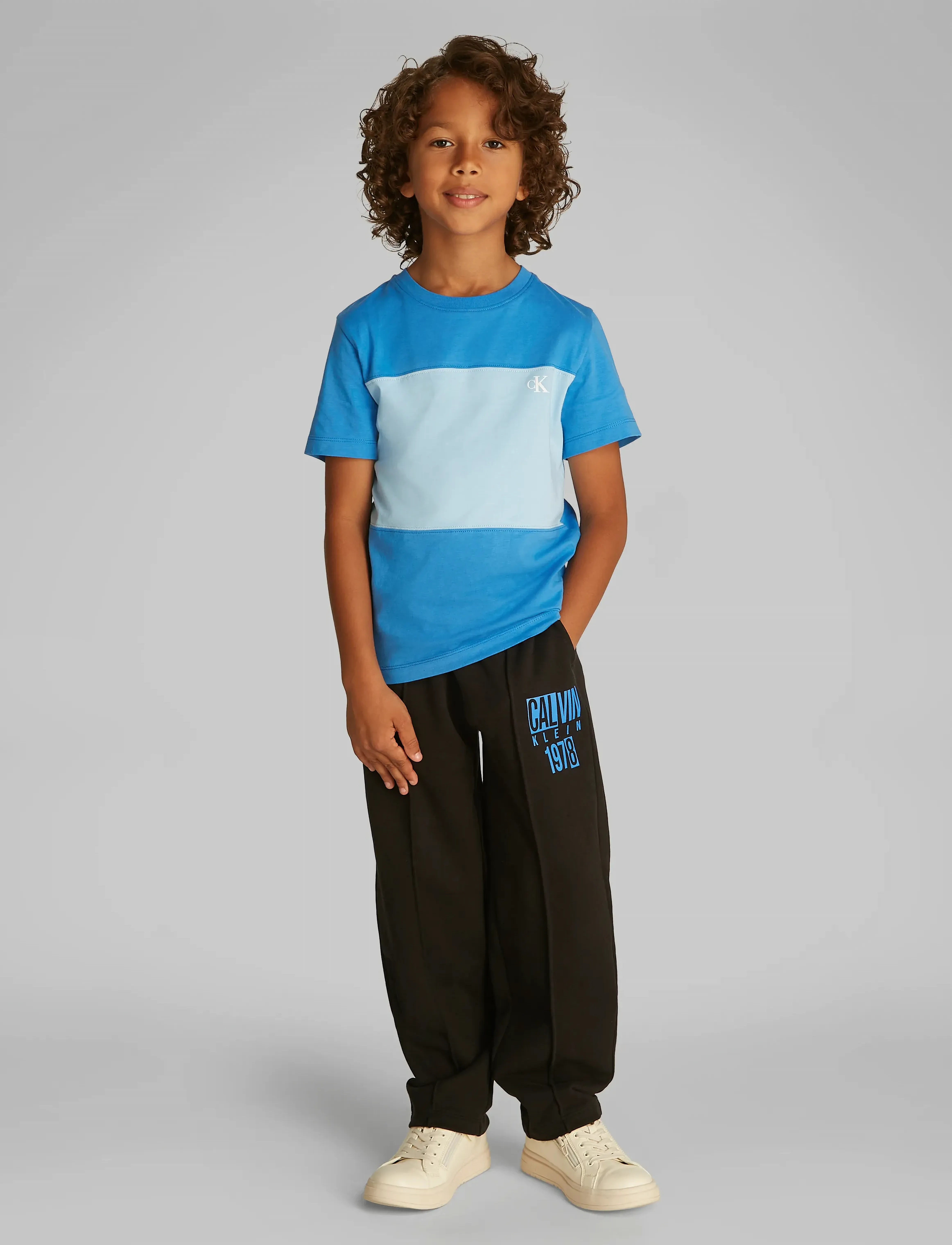 Calvin Klein COLOR BLOCK 2-P T-SHIRTS - Calvin Klein - BRIGHT WHITE / BLUE COLORBLOCK / blue