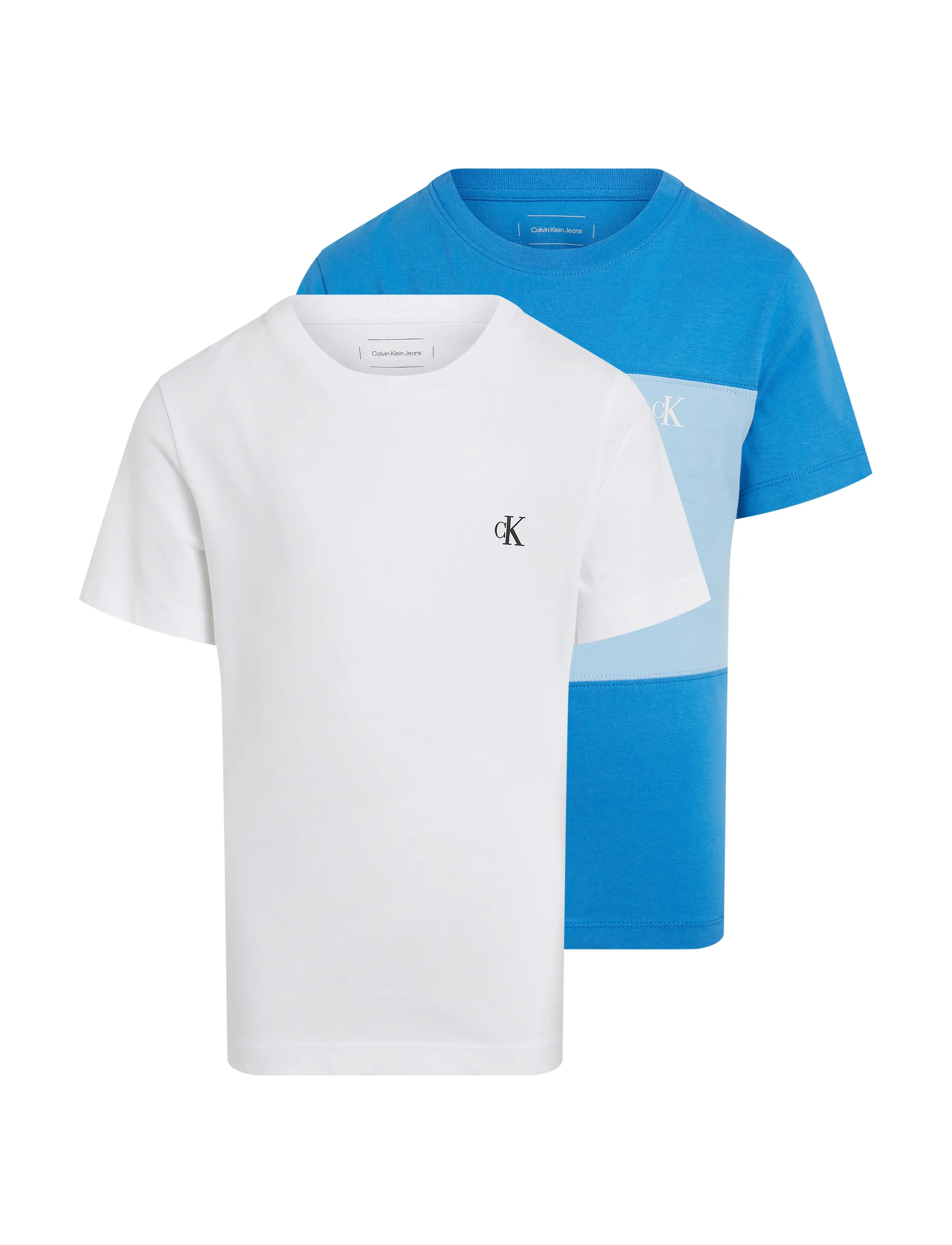 Calvin Klein - COLOR BLOCK 2-P T-SHIRTS - bright white / blue colorblock - 4