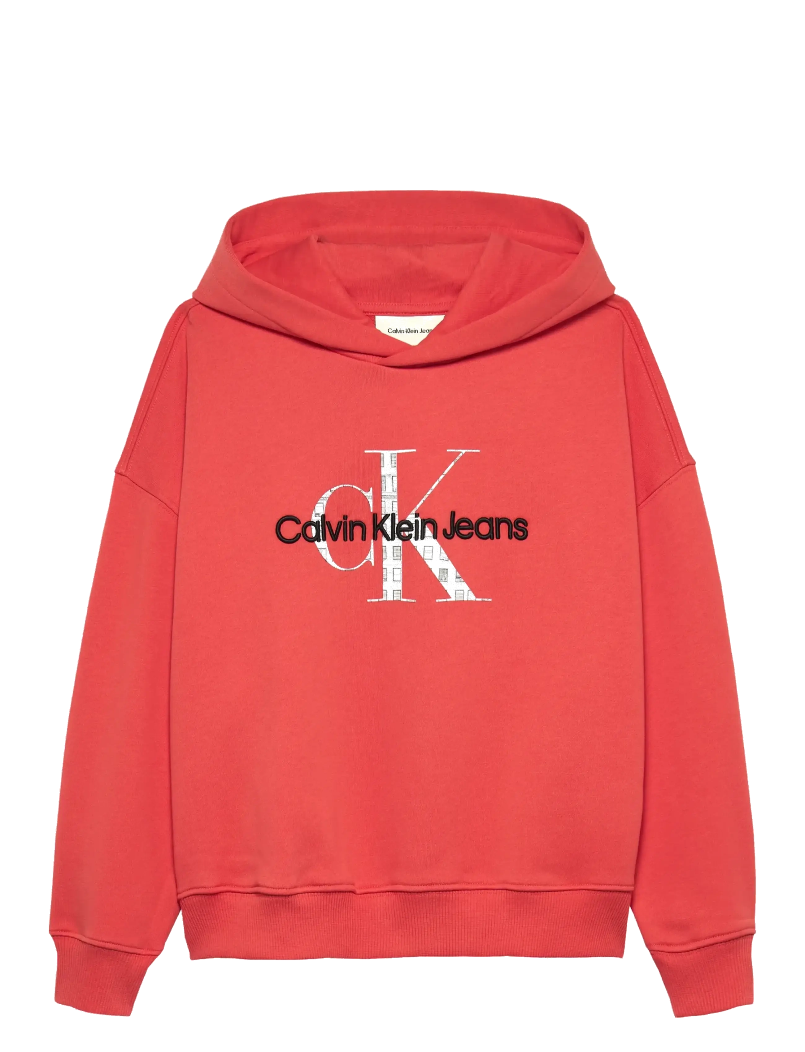 Calvin Klein EMBRO LOGO HOODIE - Kapuutsiga dressipluusid - VERMILION / red