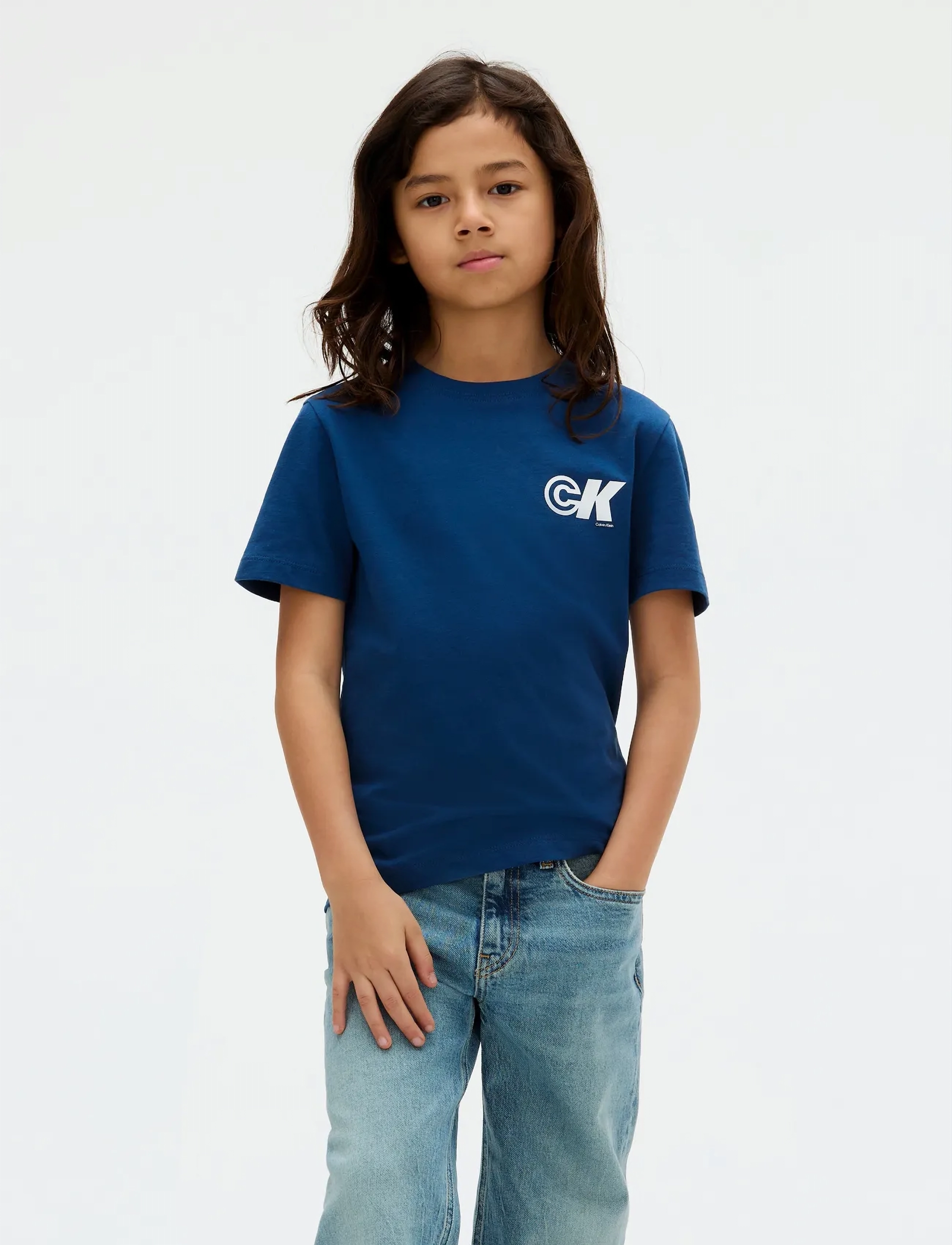 Calvin Klein SEASONAL CK REGULAR TEE - Oberteile & T-Shirts - BLUE JEAN / blue