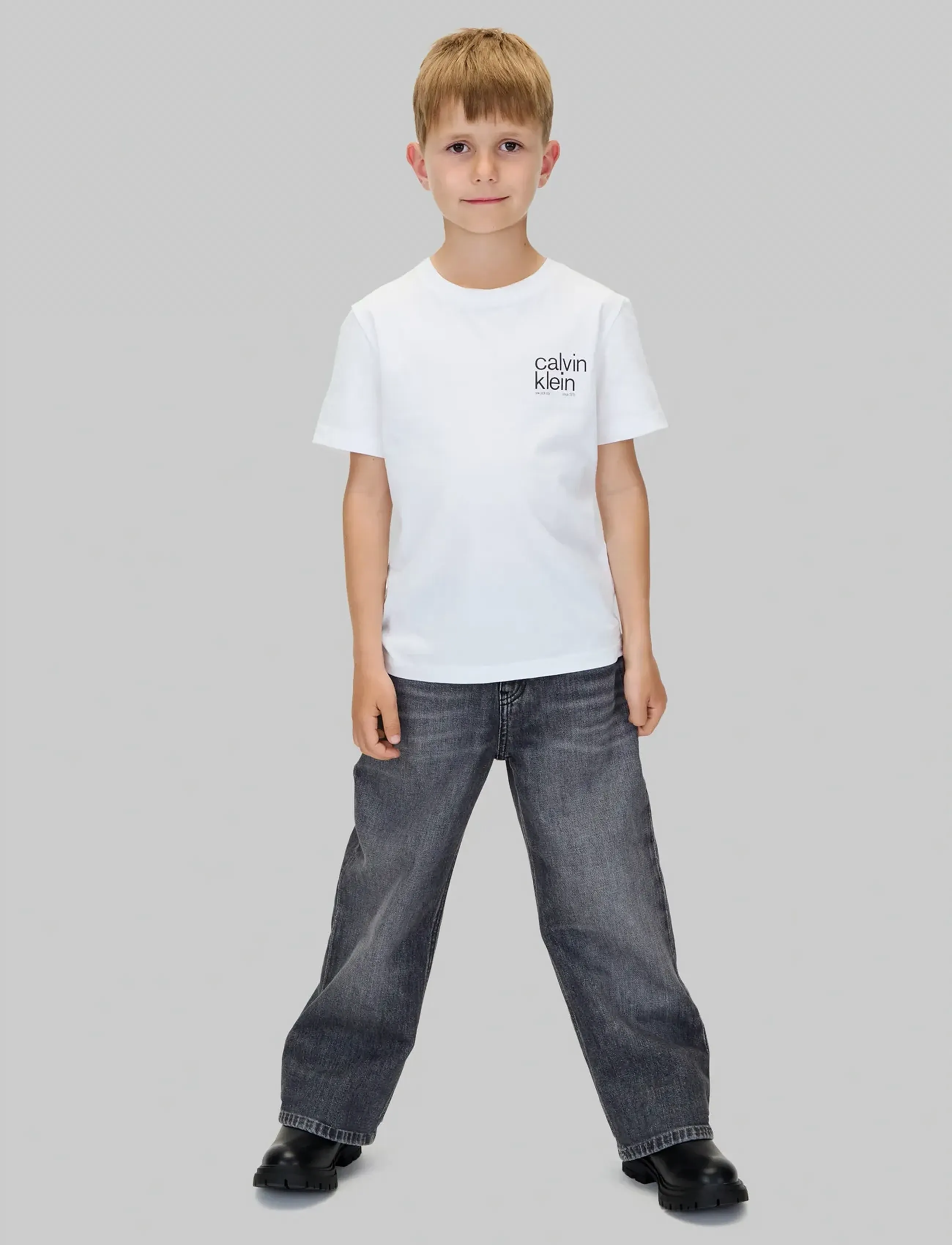 Calvin Klein - SKATER MID GREY STONE - pantalons larges - mid grey stone - 2