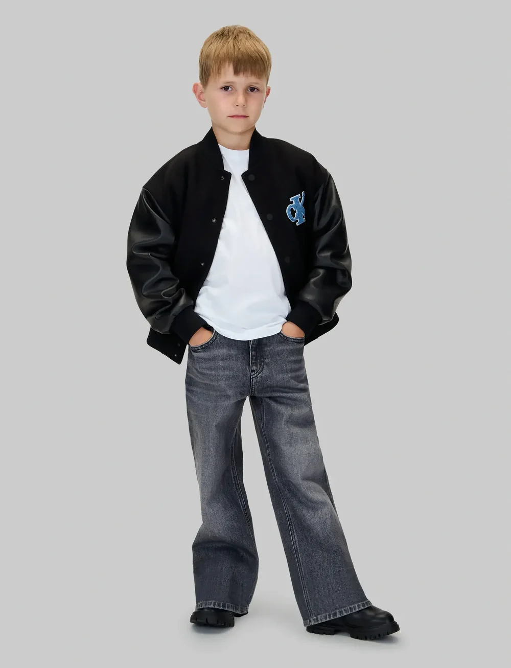 Calvin Klein - SKATER MID GREY STONE - brede jeans - mid grey stone - 5