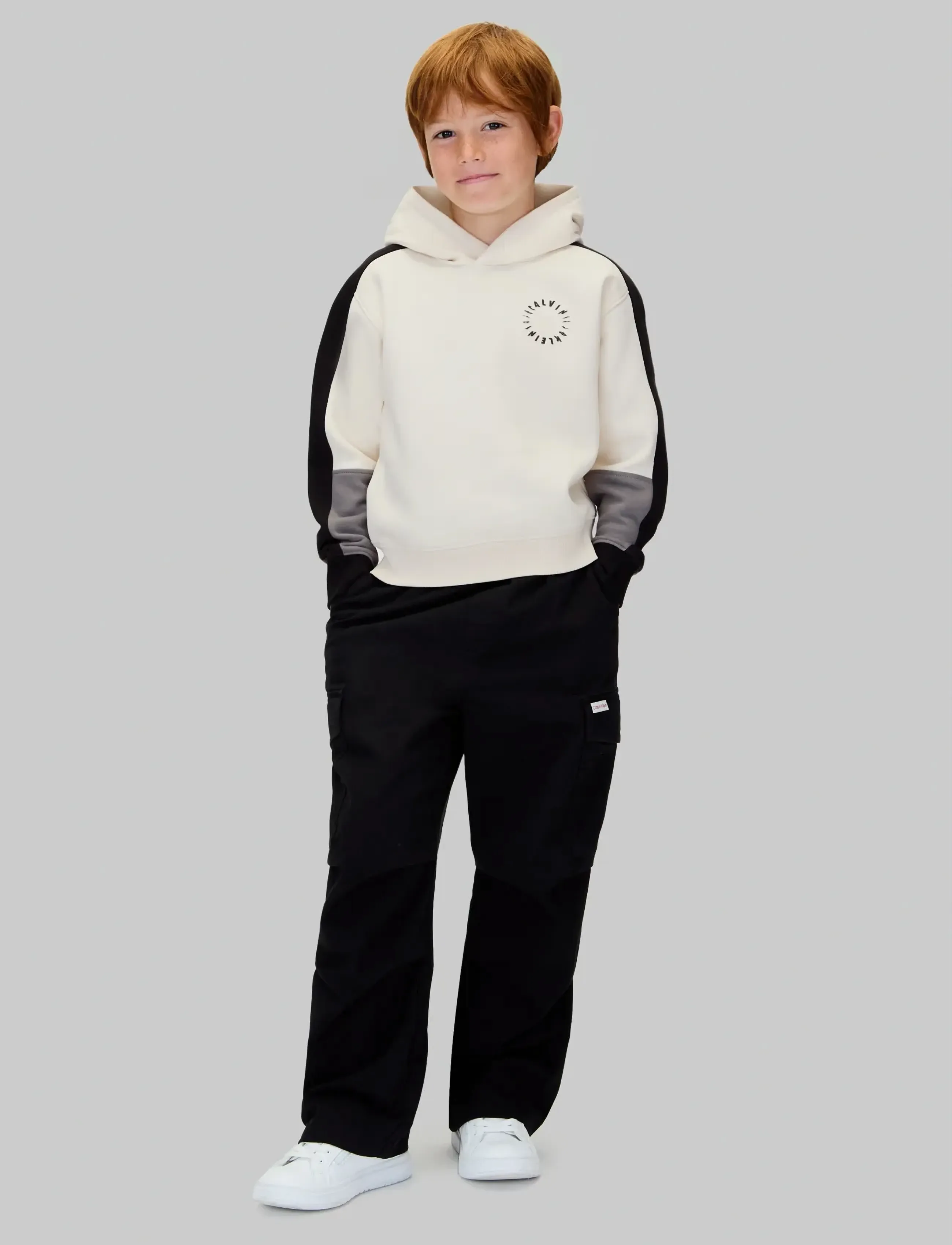 Calvin Klein - BRUSHED FLEECE CLR BLOCK HOODIE - kapuzenpullover - whitecap gray - 2