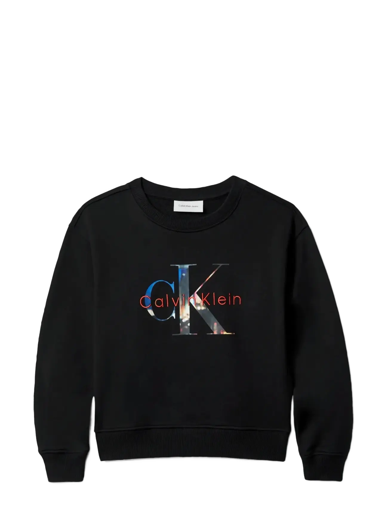 CALVIN KLEIN Filled-In Photo Fleece Mono Cn Schwarz - 170 - Kinder