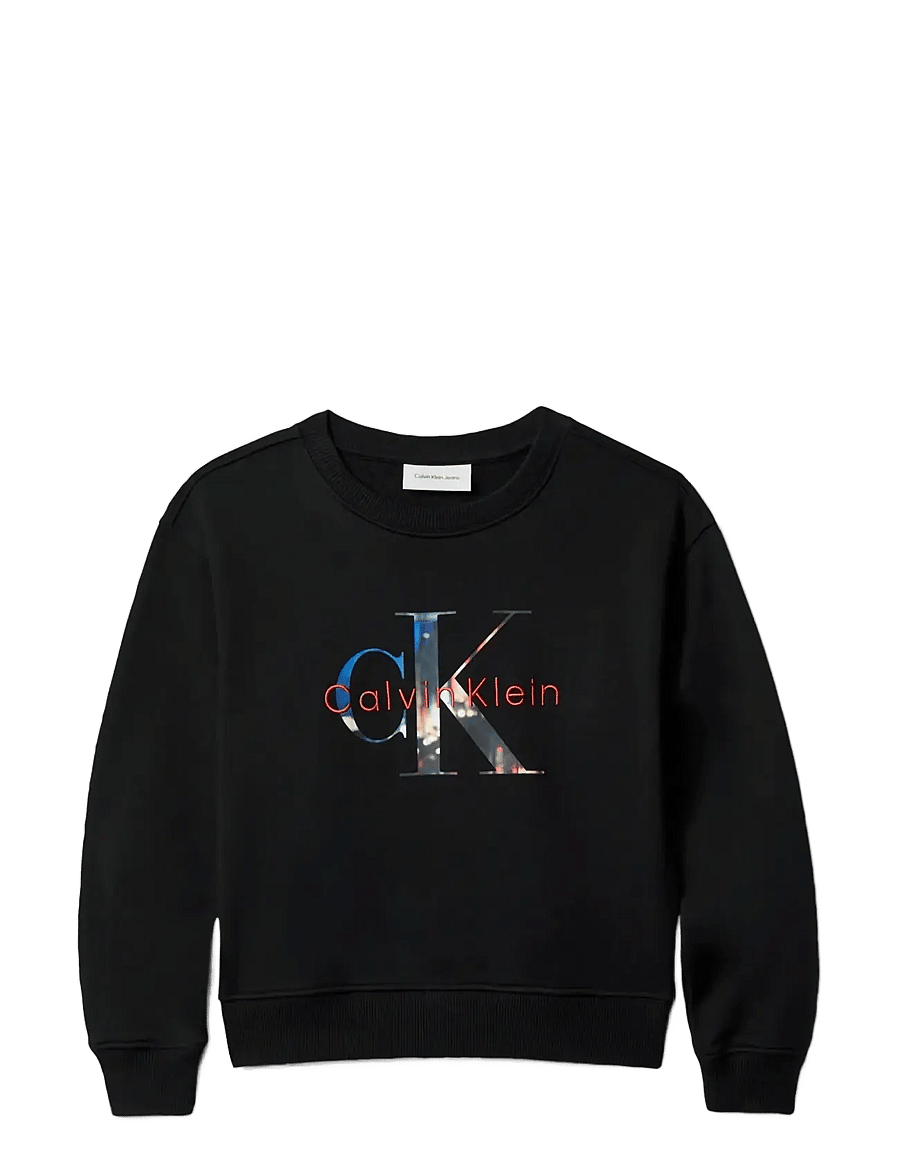 Calvin Klein - FILLED-IN PHOTO FLEECE MONO CN - sweatshirts - ck black - 1