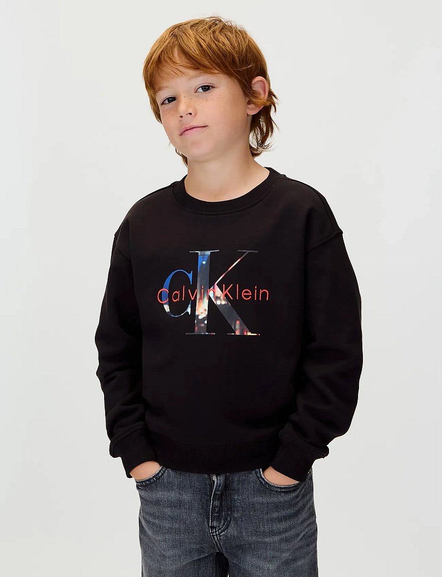 Calvin Klein - FILLED-IN PHOTO FLEECE MONO CN - sweatshirts - ck black - 0