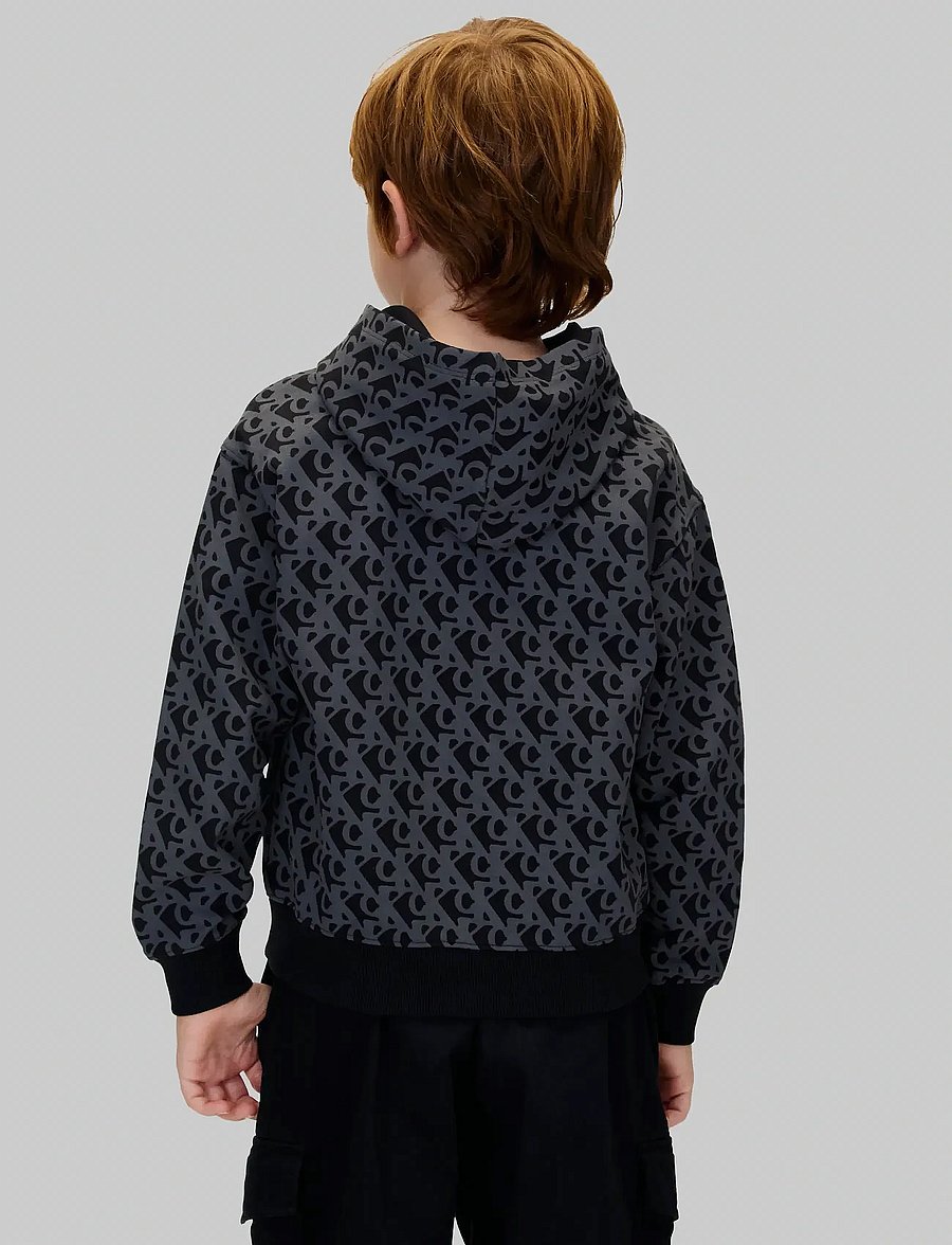 Calvin Klein - CK LOGO AOP HOODIE - hættetrøjer - ck black - 3