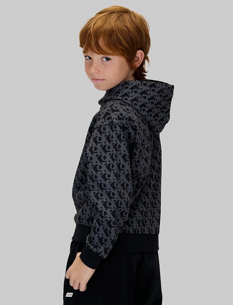 Calvin Klein - CK LOGO AOP HOODIE - hættetrøjer - ck black - 5