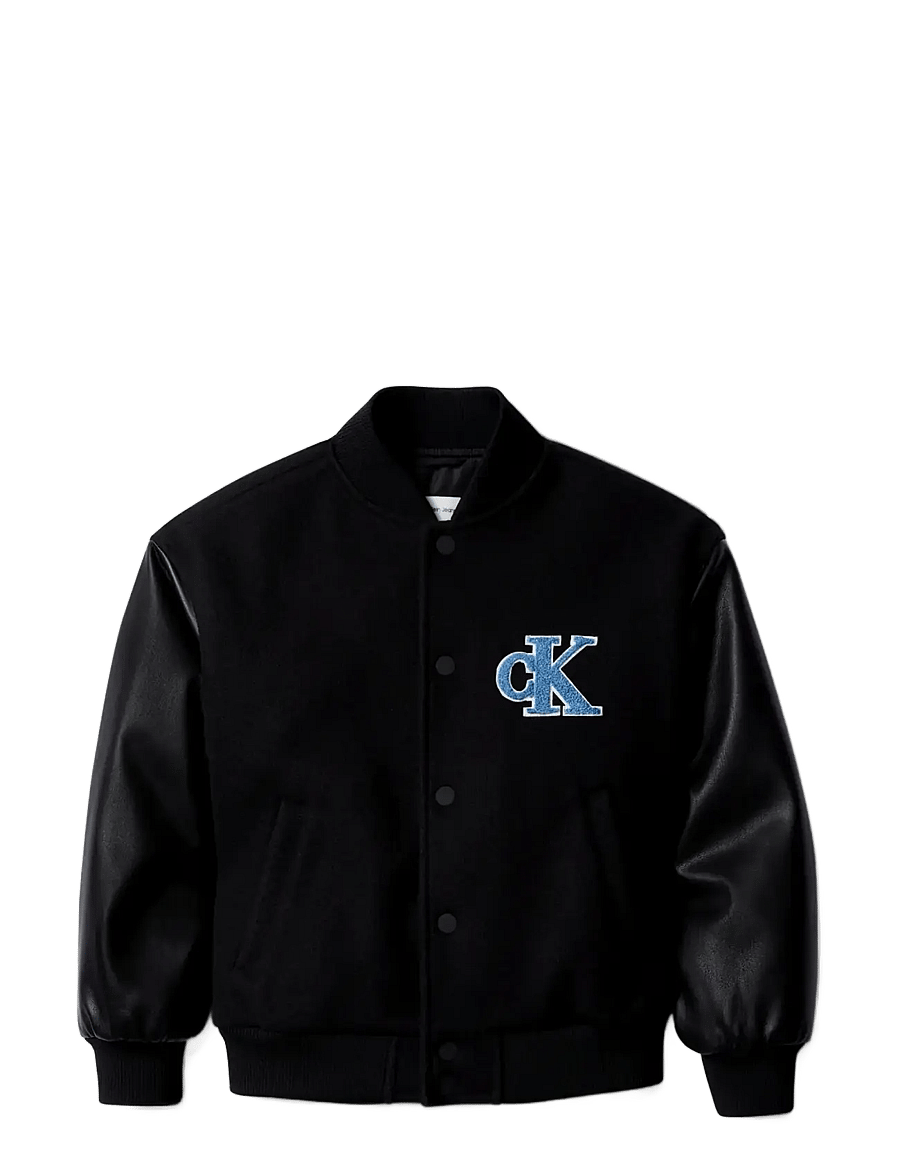 Calvin Klein - VARSITY JACKET - jeansjacken - ck black - 1