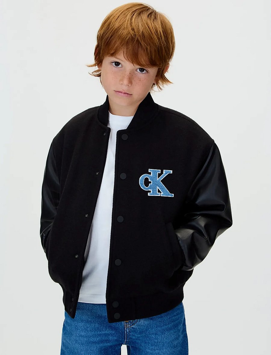 Calvin Klein - VARSITY JACKET - jeansjacken - ck black - 0