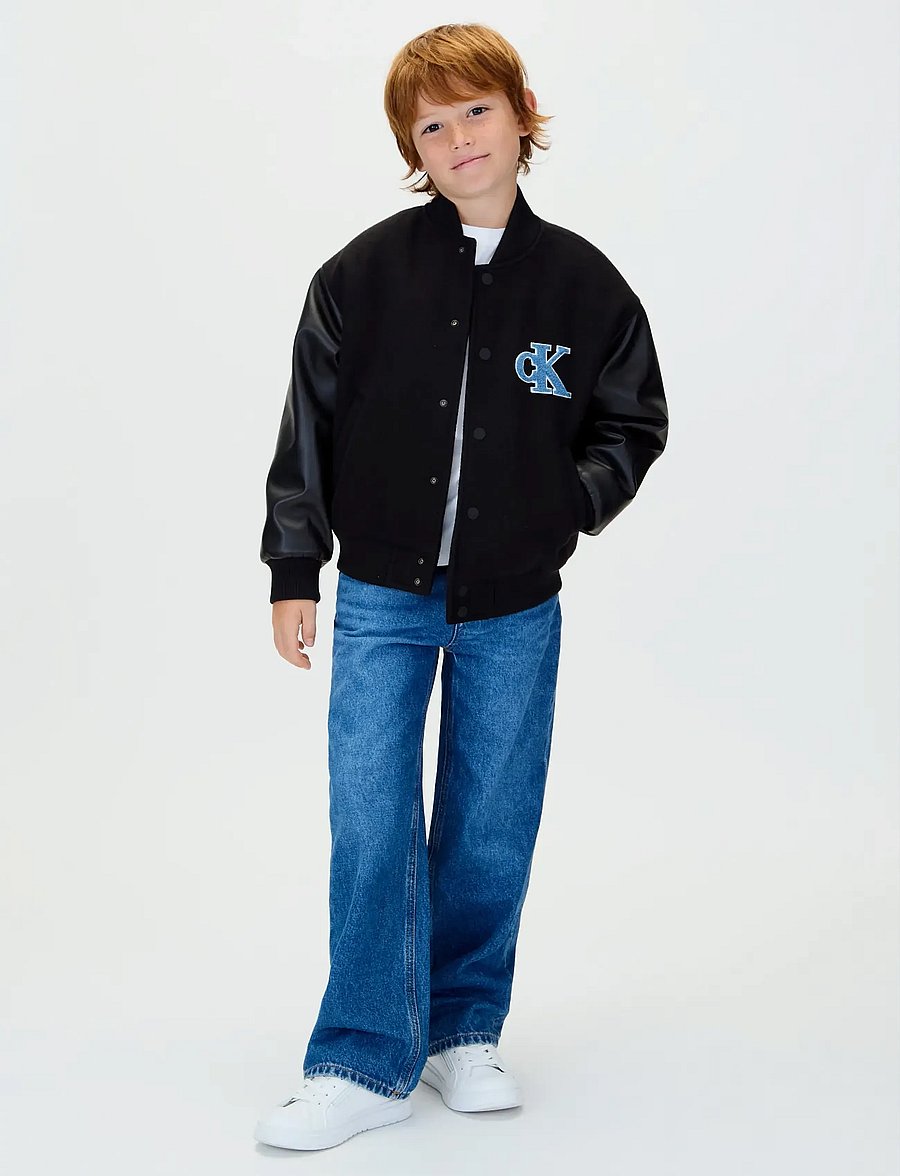 Calvin Klein - VARSITY JACKET - jeansjacken - ck black - 2