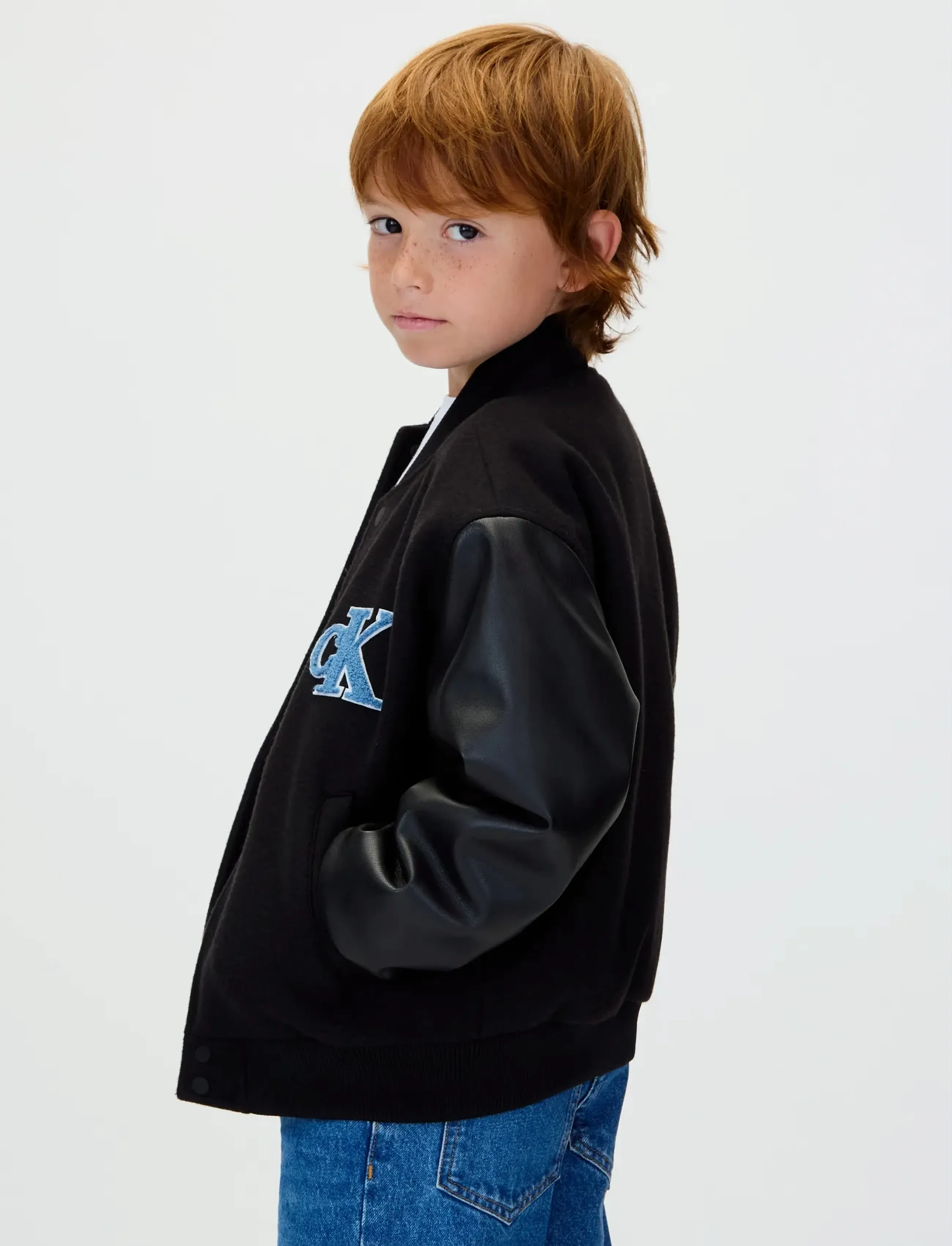 Calvin Klein - VARSITY JACKET - jeansjacken - ck black - 3