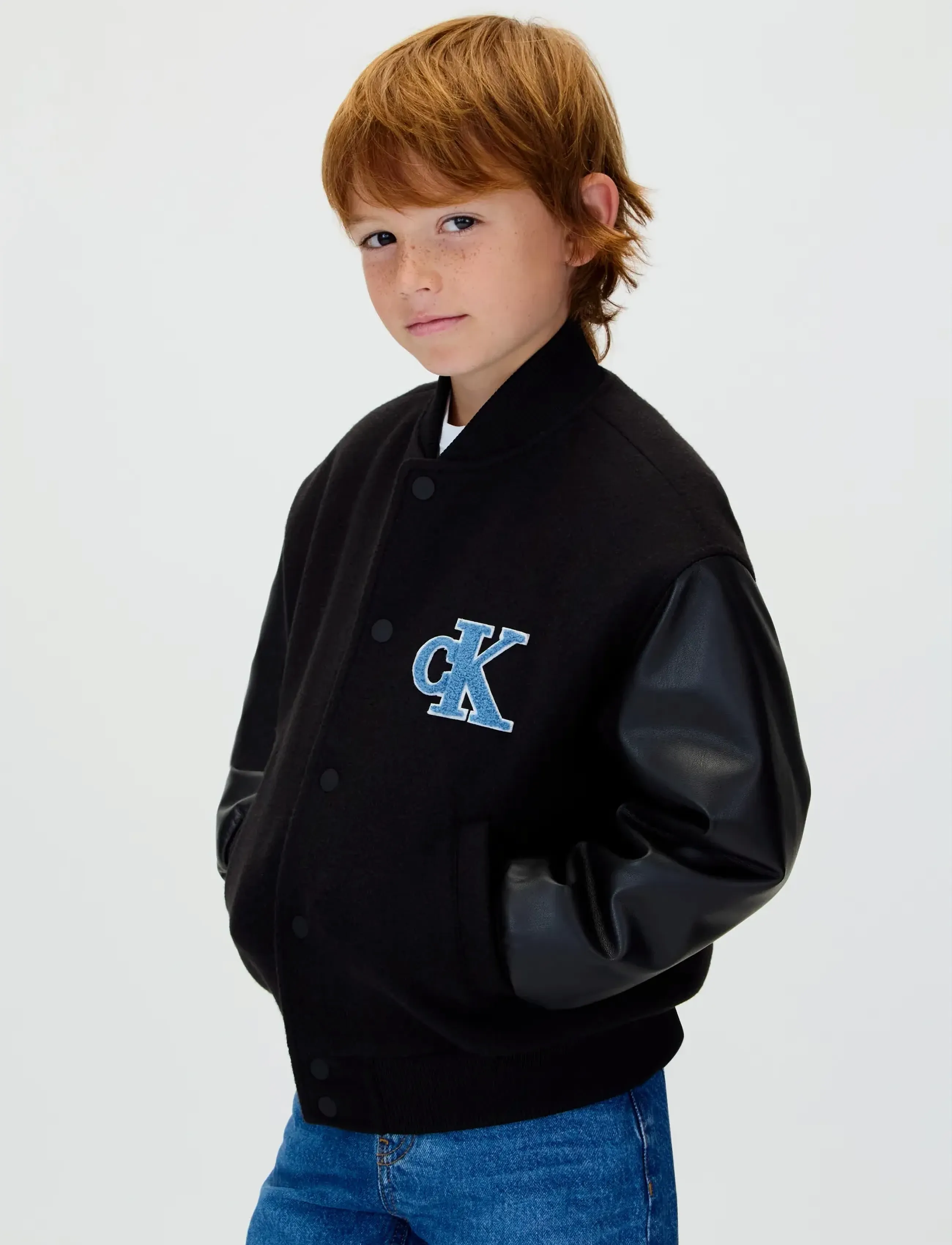 Calvin Klein - VARSITY JACKET - jeansjacken - ck black - 5