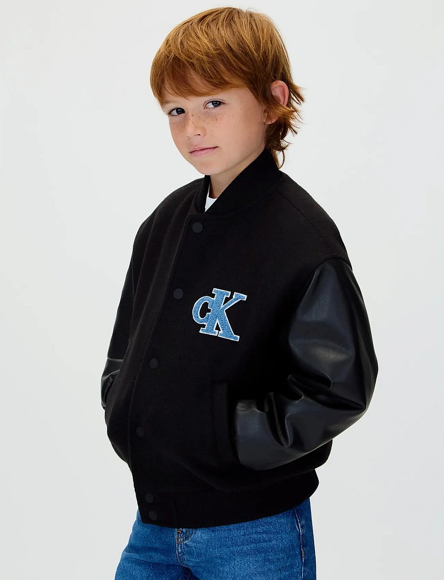 Calvin Klein - VARSITY JACKET - jeansjacken - ck black - 5