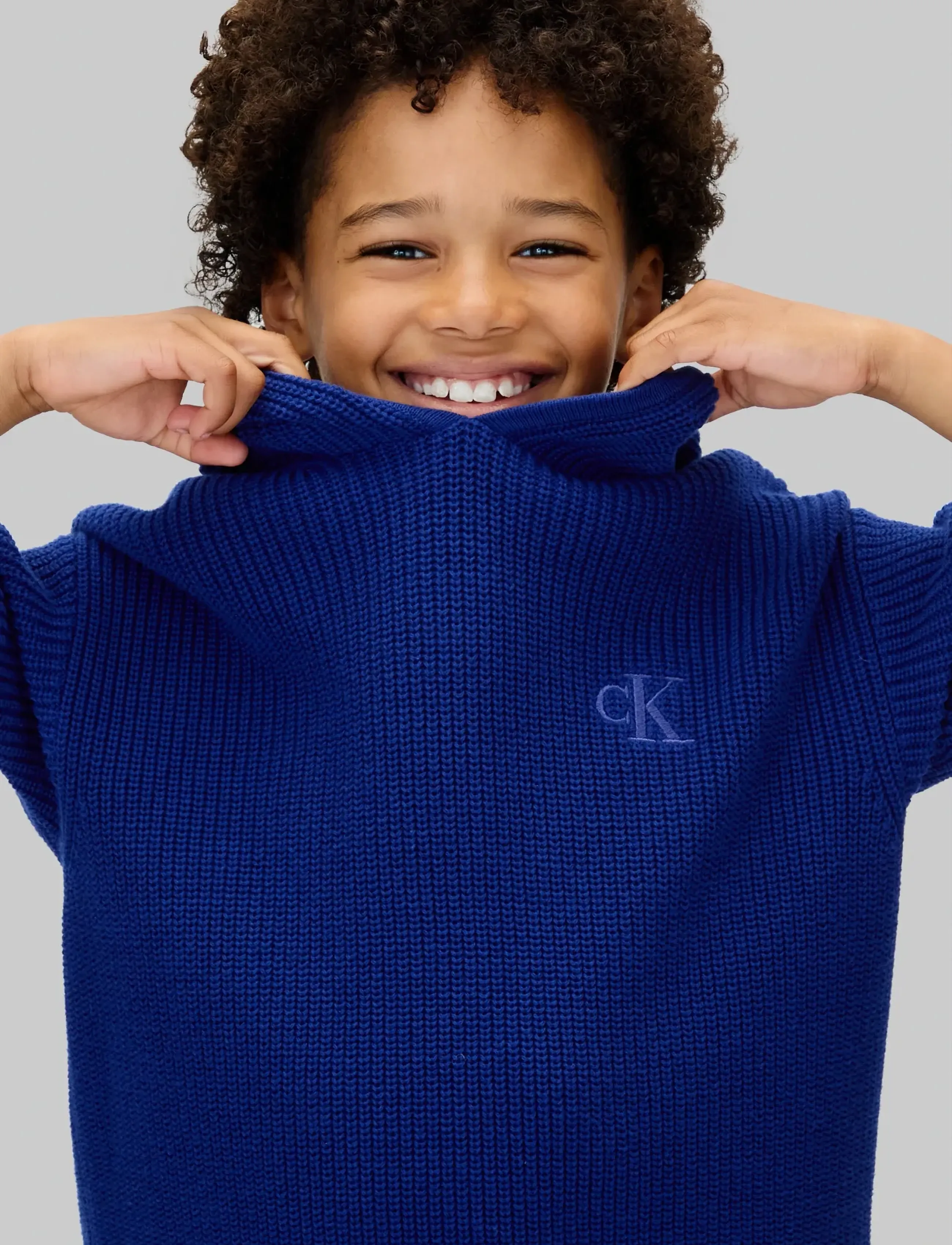 Calvin Klein - RIB KNIT HOODIE - hettegensere - bold blue - 3