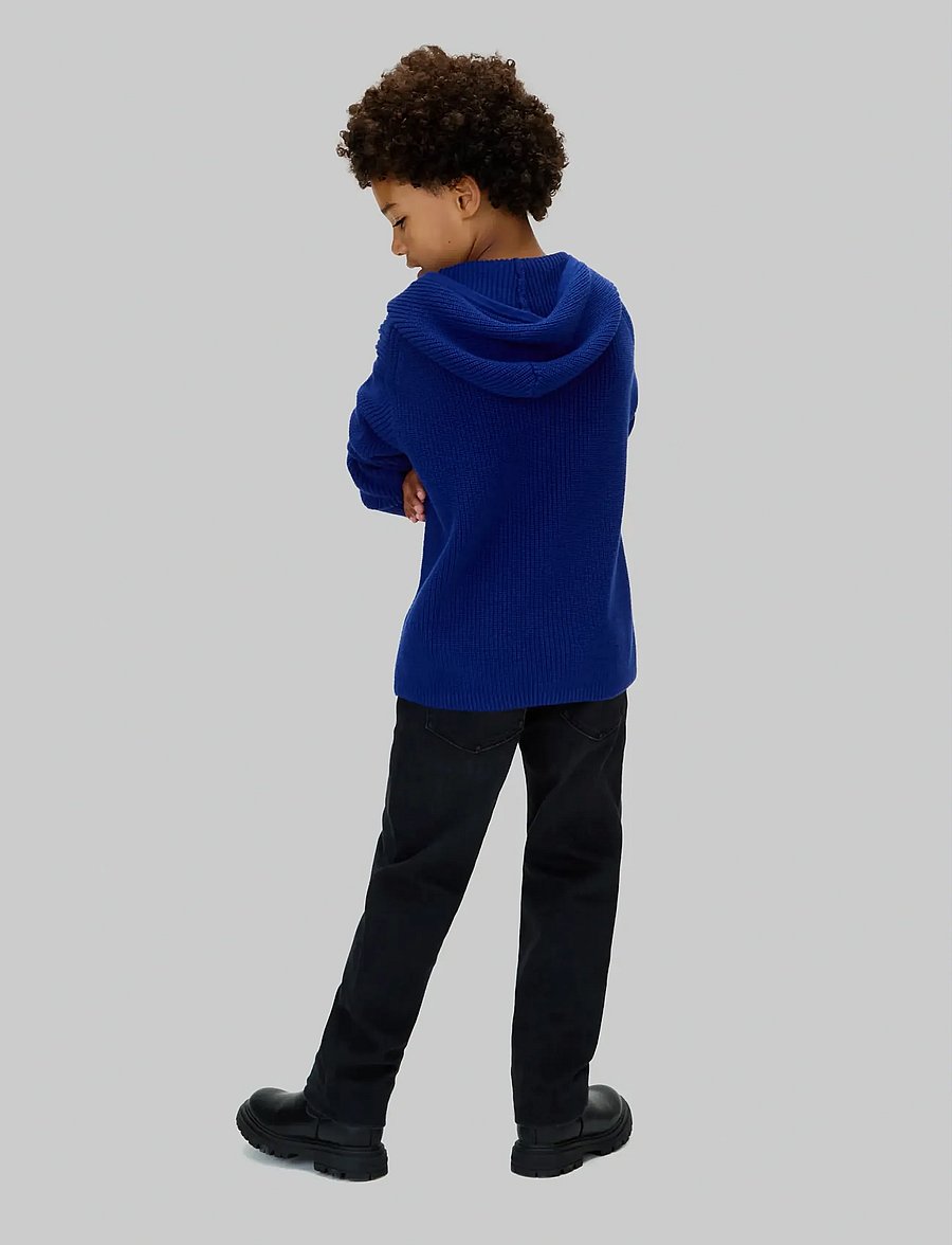 Calvin Klein - RIB KNIT HOODIE - bluzy z kapturem - bold blue - 5