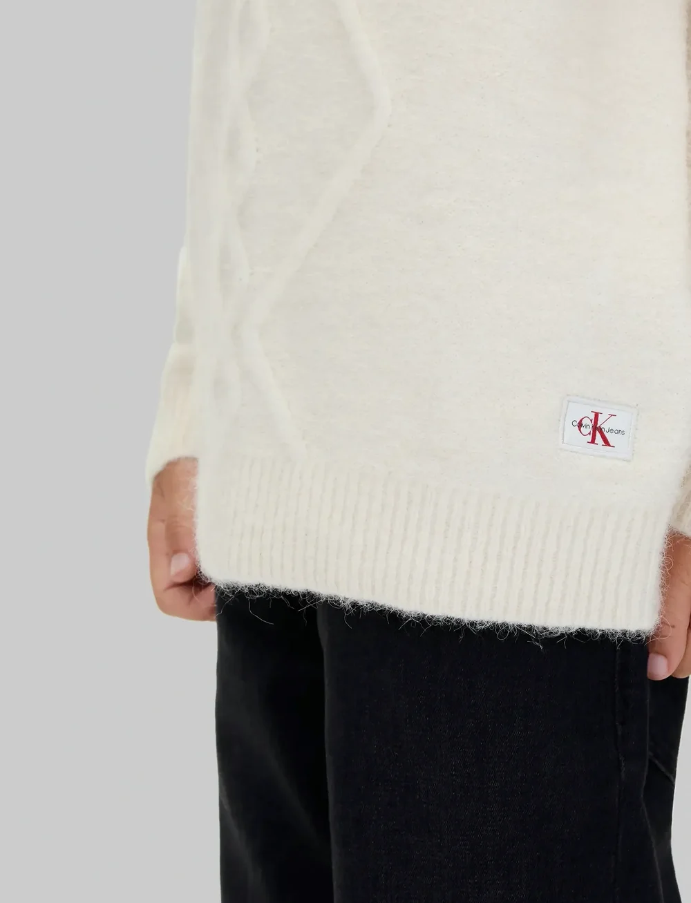 Calvin Klein - FLUFFY SWEATER - pullover - whitecap gray - 4