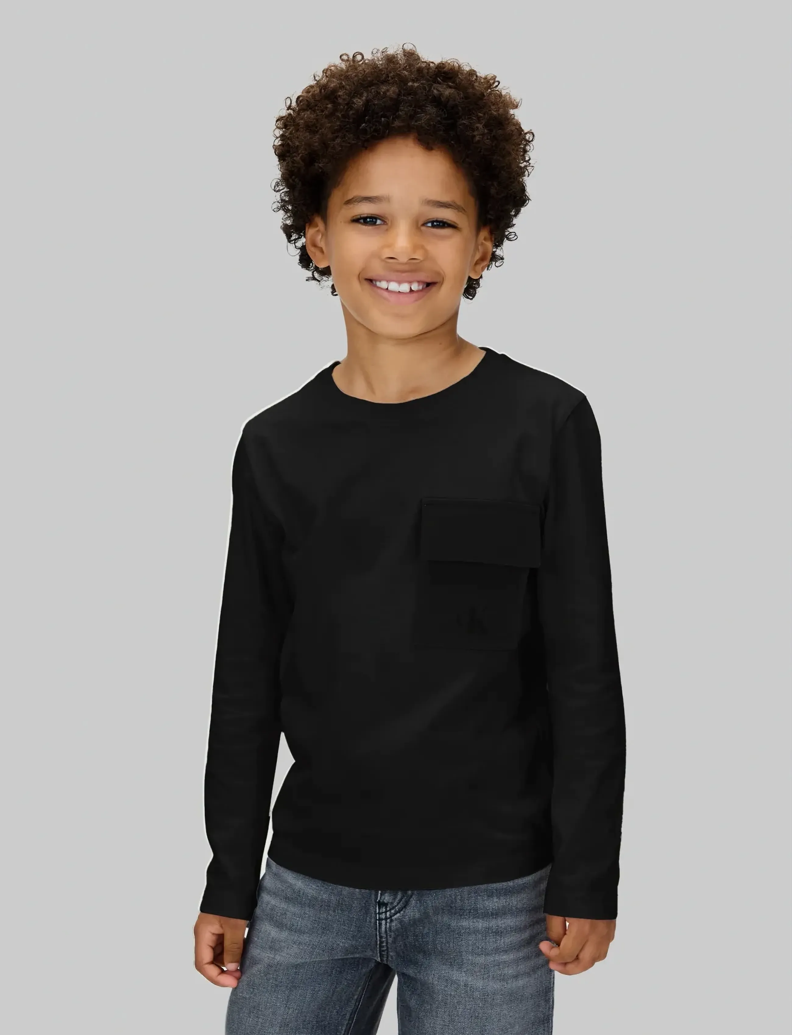 Calvin Klein POCKET LS T-SHIRT - Riided - CK BLACK / black