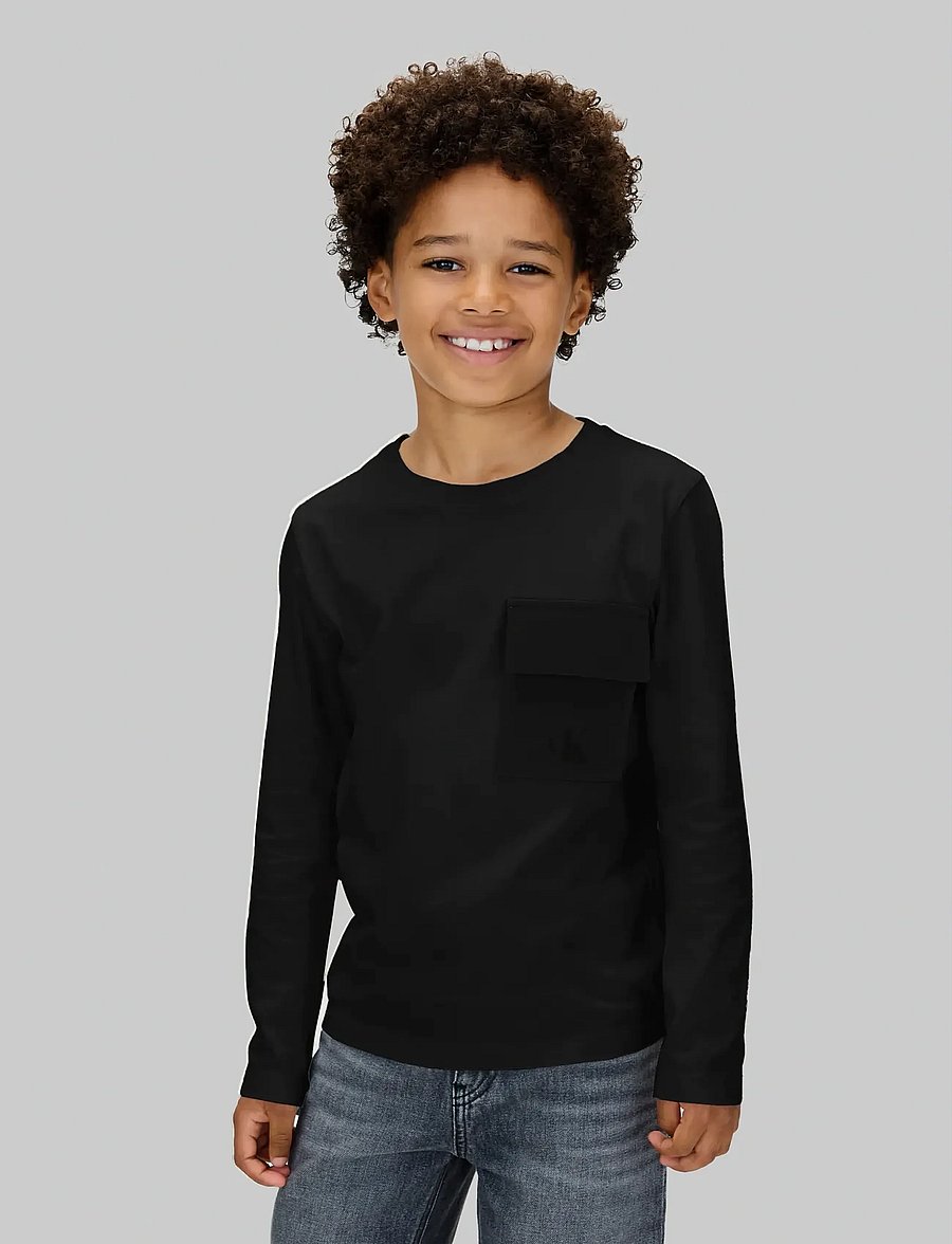 Calvin Klein - POCKET LS T-SHIRT - pikkade varrukatega t-särgid - ck black - 0