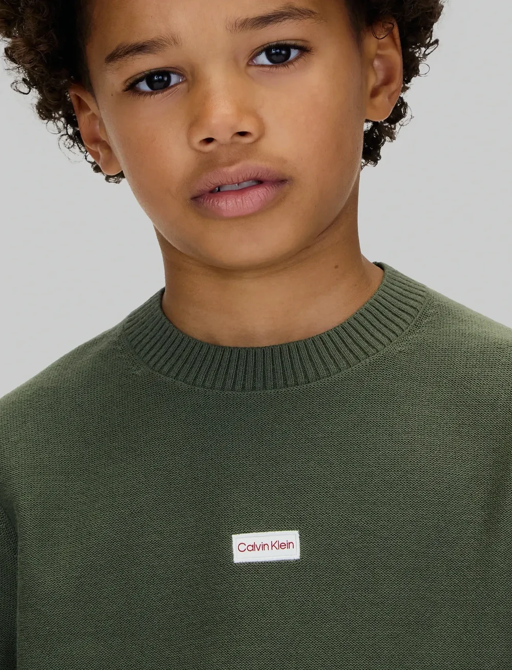 Calvin Klein - LOGO LABEL SWEATER - swetry - thyme - 4