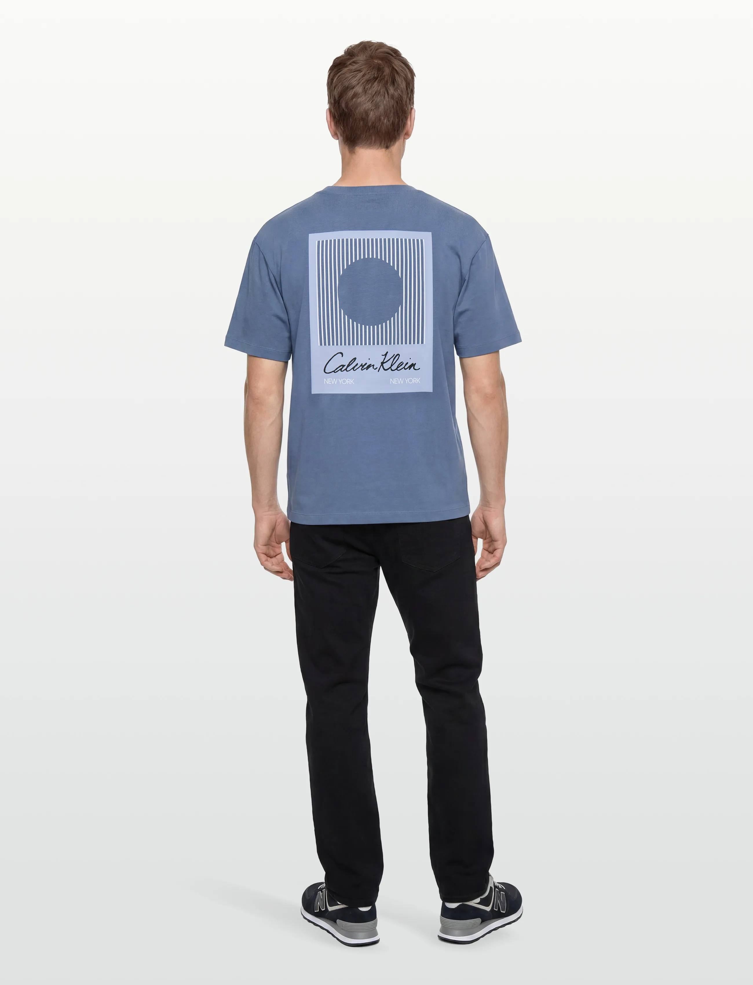 Calvin Klein - POLAROID AW S/S T-SHIRT - kortærmede t-shirts - satin blue - 4