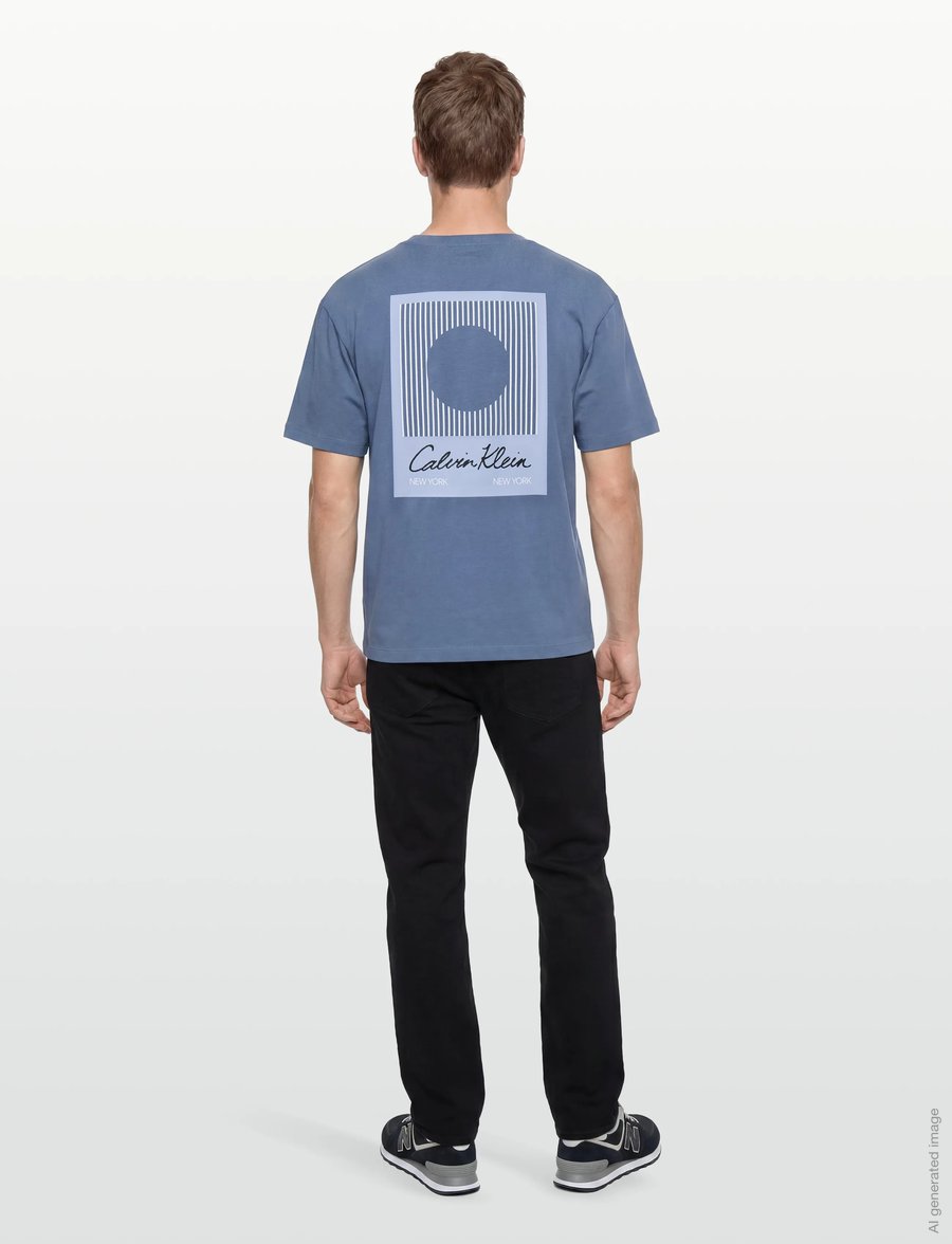 Calvin Klein - POLAROID AW S/S T-SHIRT - kurzärmelige - satin blue - 4