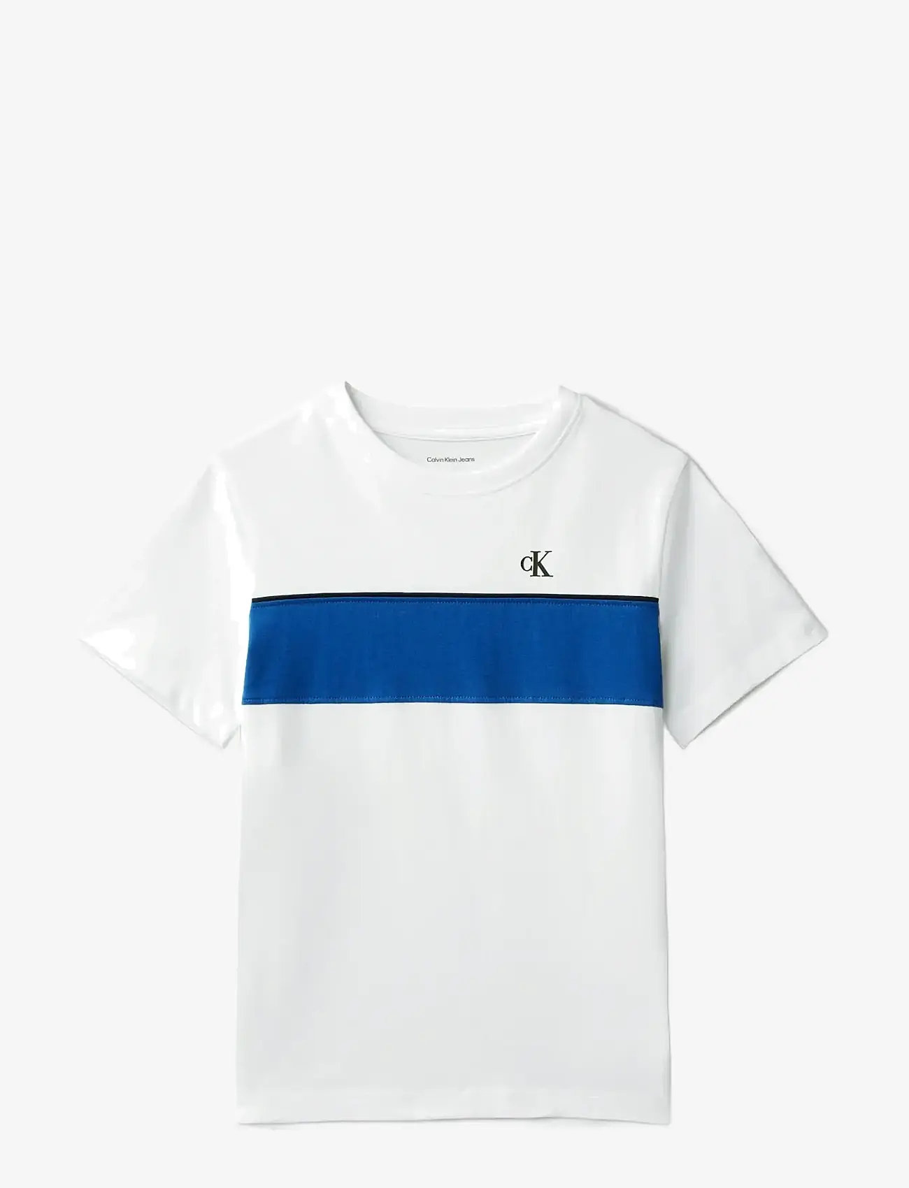 Calvin Klein - PANEL COLORBLOCK S/S T-SHIRT - kortärmade t-shirts - bright white - 1