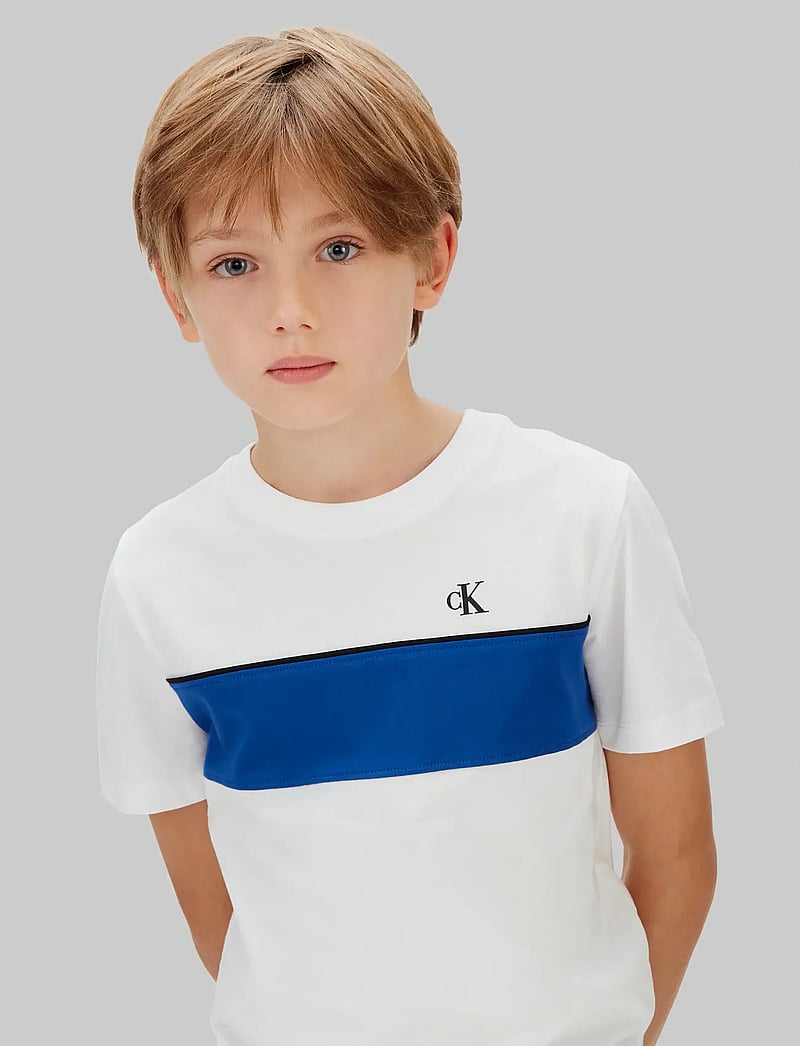 Calvin Klein - PANEL COLORBLOCK S/S T-SHIRT - kortärmade t-shirts - bright white - 3