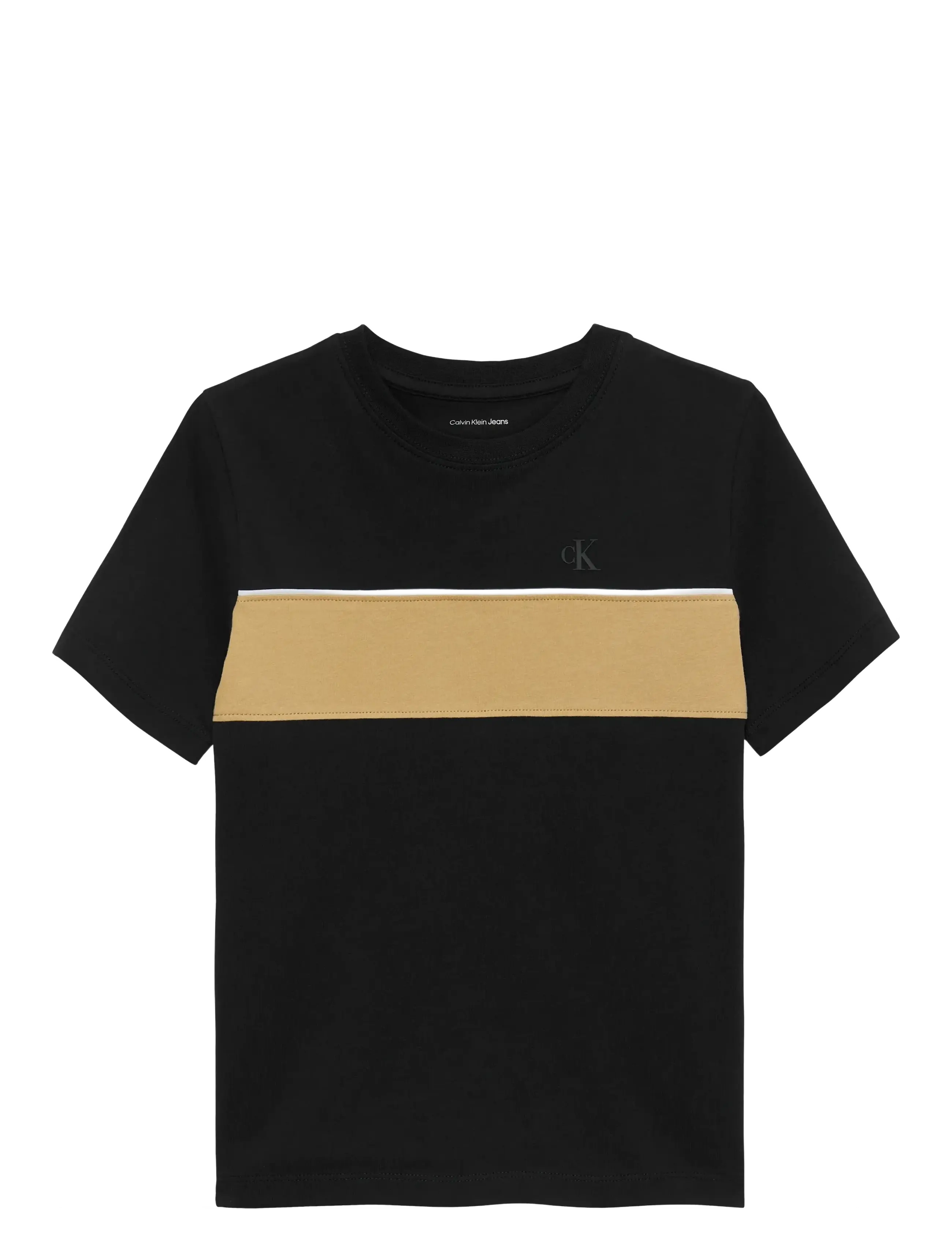 Calvin Klein PANEL COLORBLOCK S/S T-SHIRT - Nyheter - CK BLACK / black