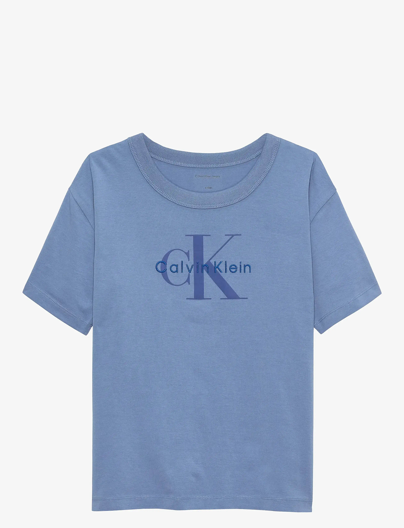 Calvin Klein - LIGHT MONOLOGO S/S T-SHIRT - t-shirts à manches courtes - satin blue - 1