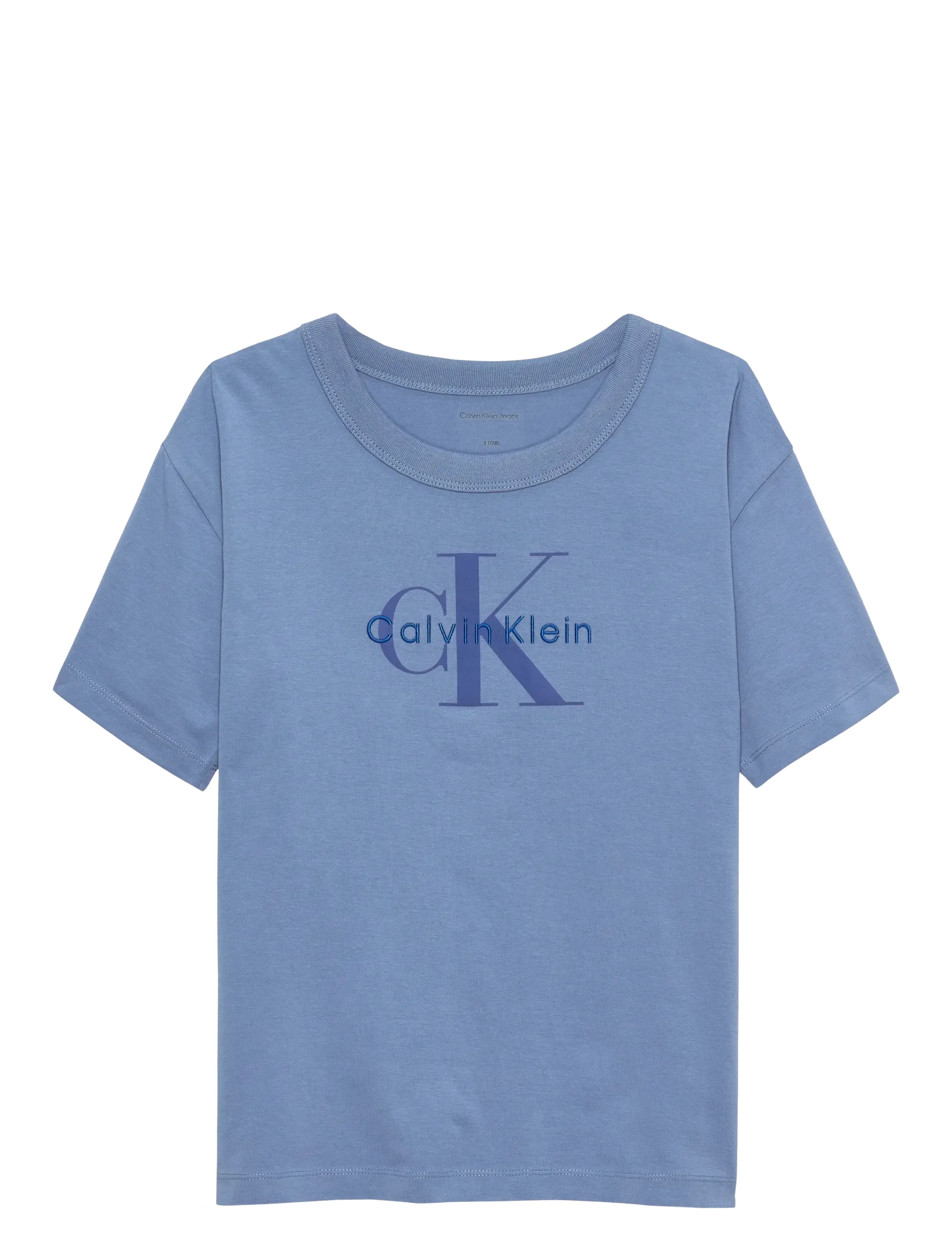 Calvin Klein LIGHT MONOLOGO S/S T-SHIRT - Overdele - SATIN BLUE / blue