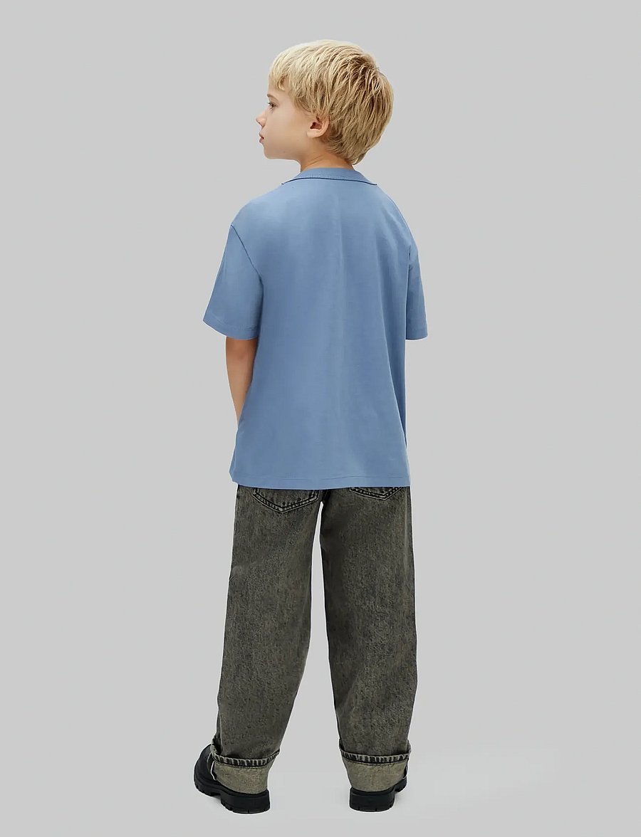 Calvin Klein - LIGHT MONOLOGO S/S T-SHIRT - kortærmede t-shirts - satin blue - 0