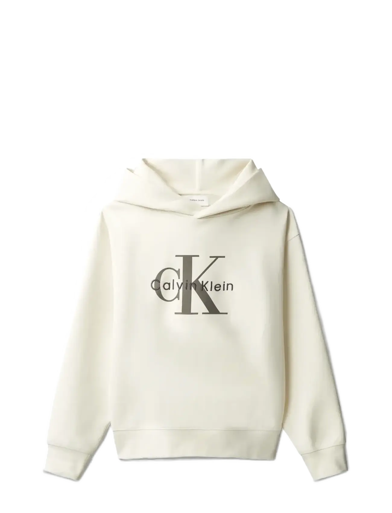 Calvin Klein LIGHT MONOLOGO HOODIE - Riided - WHITECAP GRAY / cream