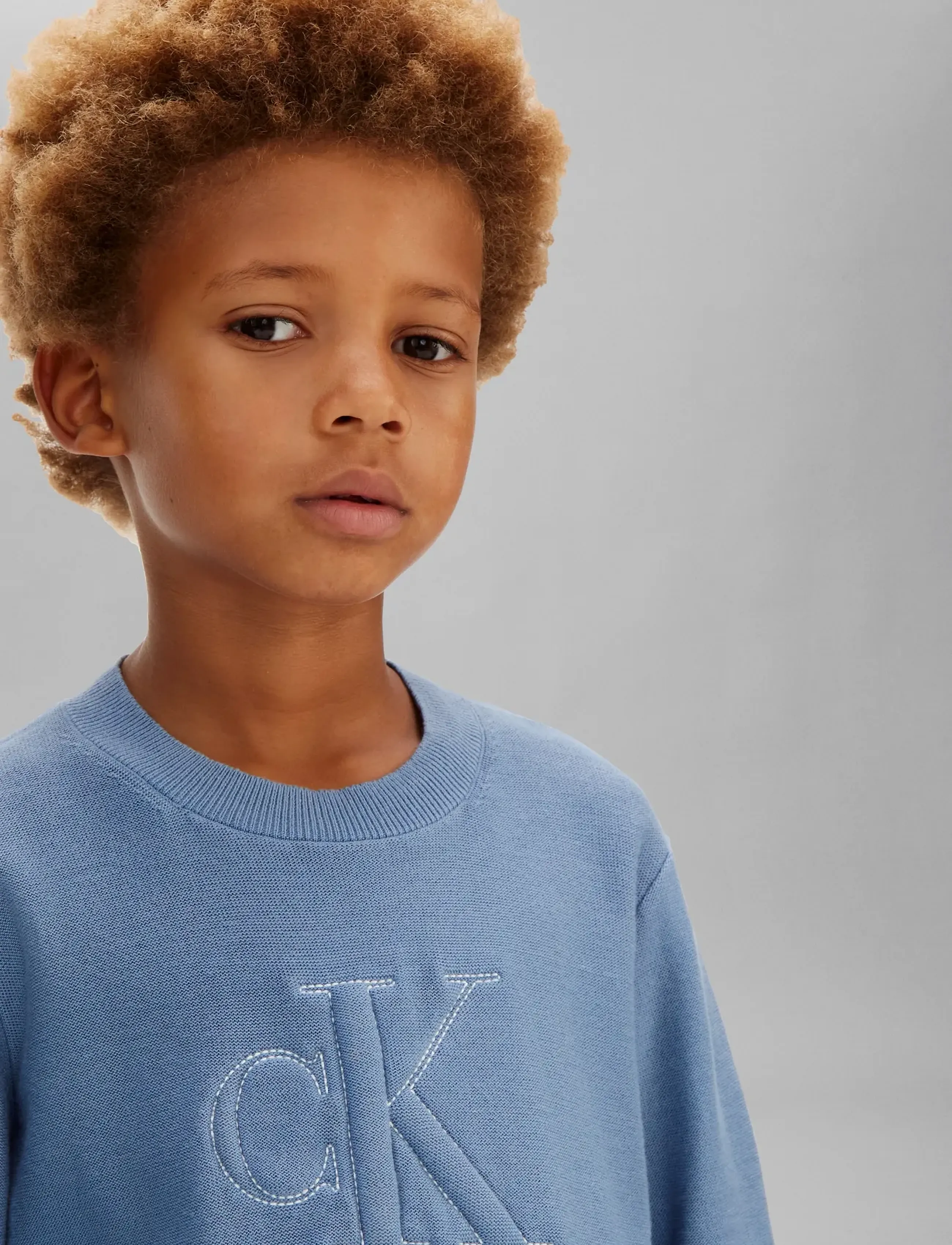 Calvin Klein - QUILTED MONOGRAM SWEATER - sweatshirts - satin blue - 4