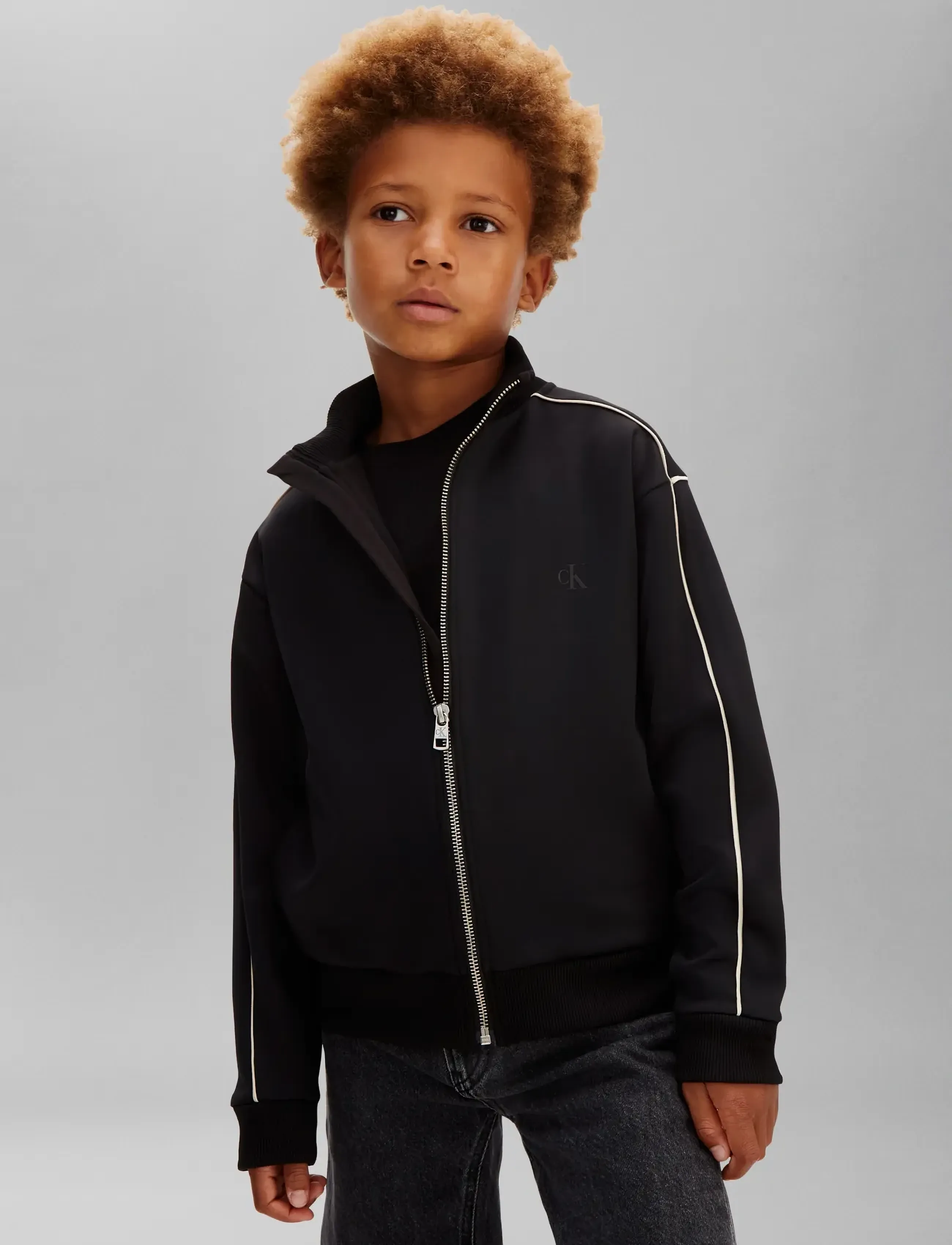 Calvin Klein - PIPING ZIPTHRU - sweatshirts - ck black - 3