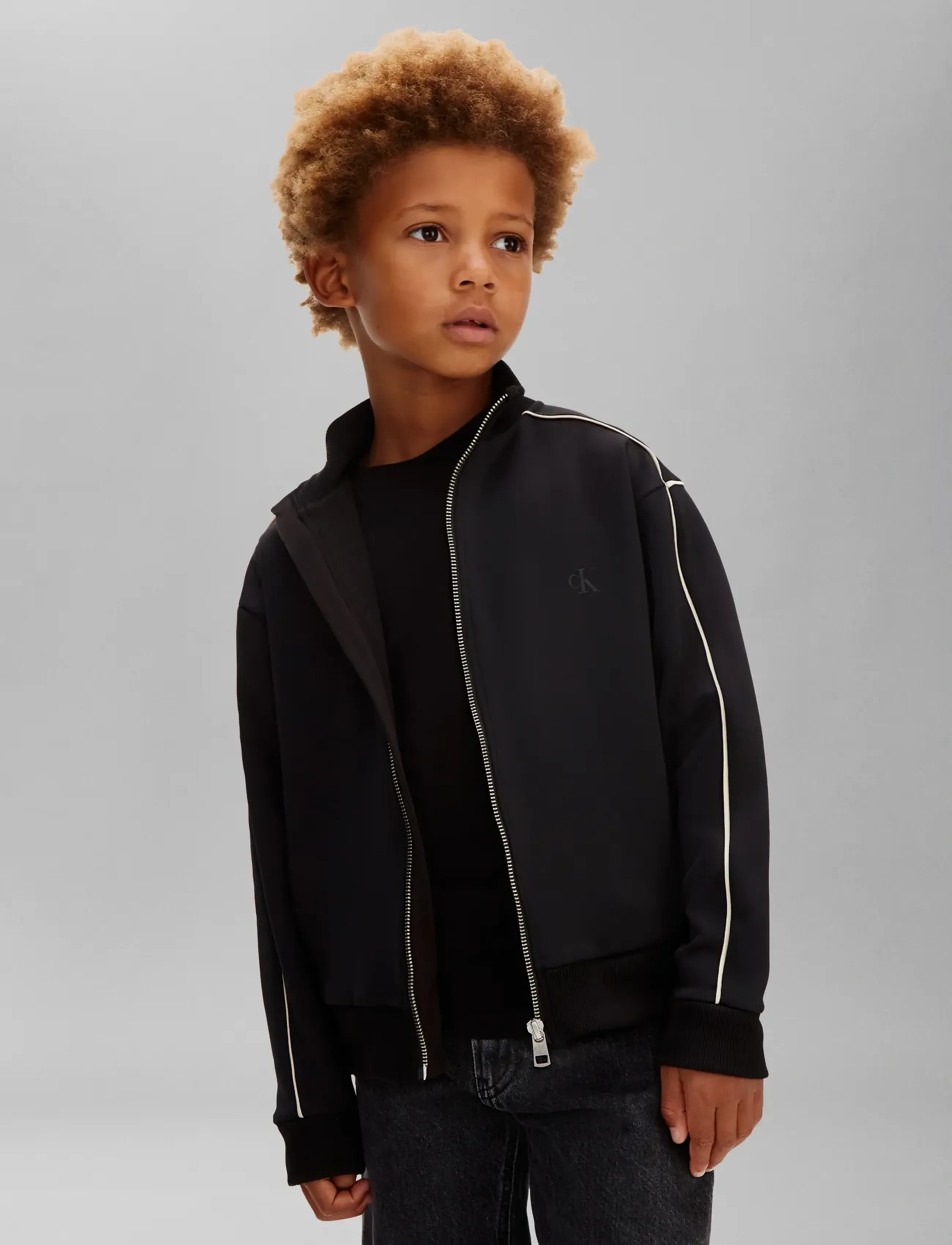 Calvin Klein - PIPING ZIPTHRU - sweatshirts - ck black - 5