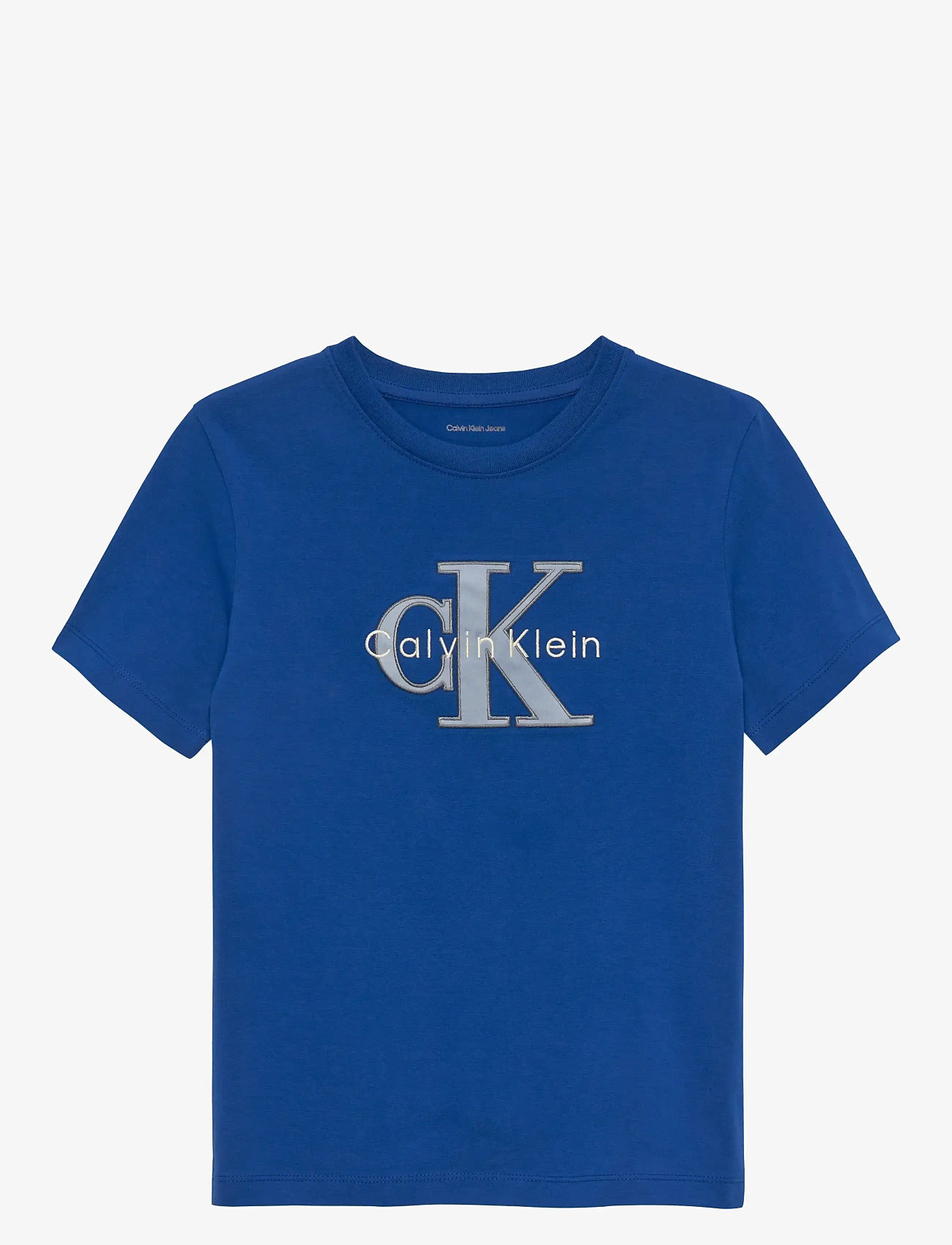 Calvin Klein - MSW MONOLOGO S/S T-SHIRT - kortärmade t-shirts - admiral blue - 0