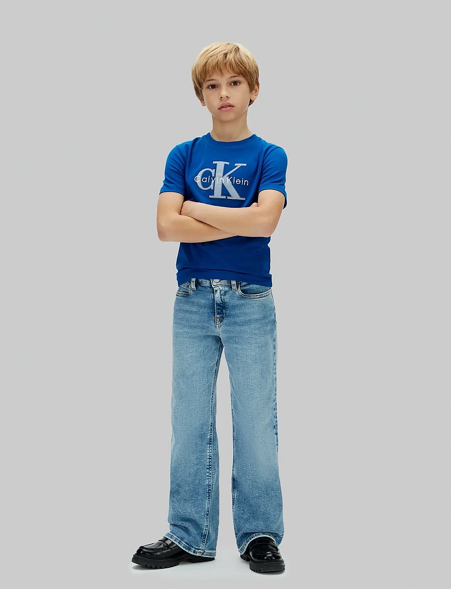 Calvin Klein - MSW MONOLOGO S/S T-SHIRT - kurzärmelige - admiral blue - 1