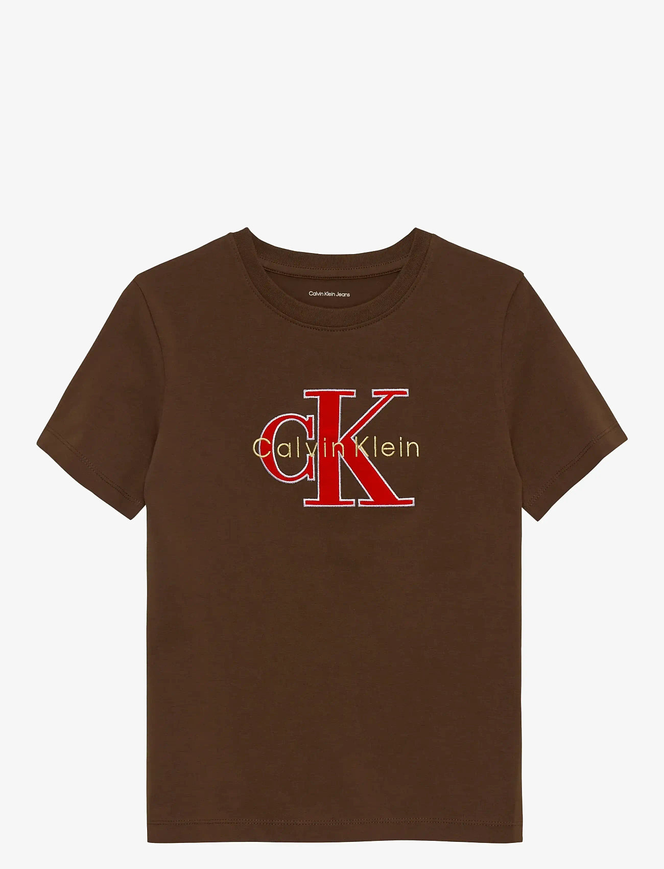 Calvin Klein - MSW MONOLOGO S/S T-SHIRT - kortærmede t-shirts - legacy brown - 1