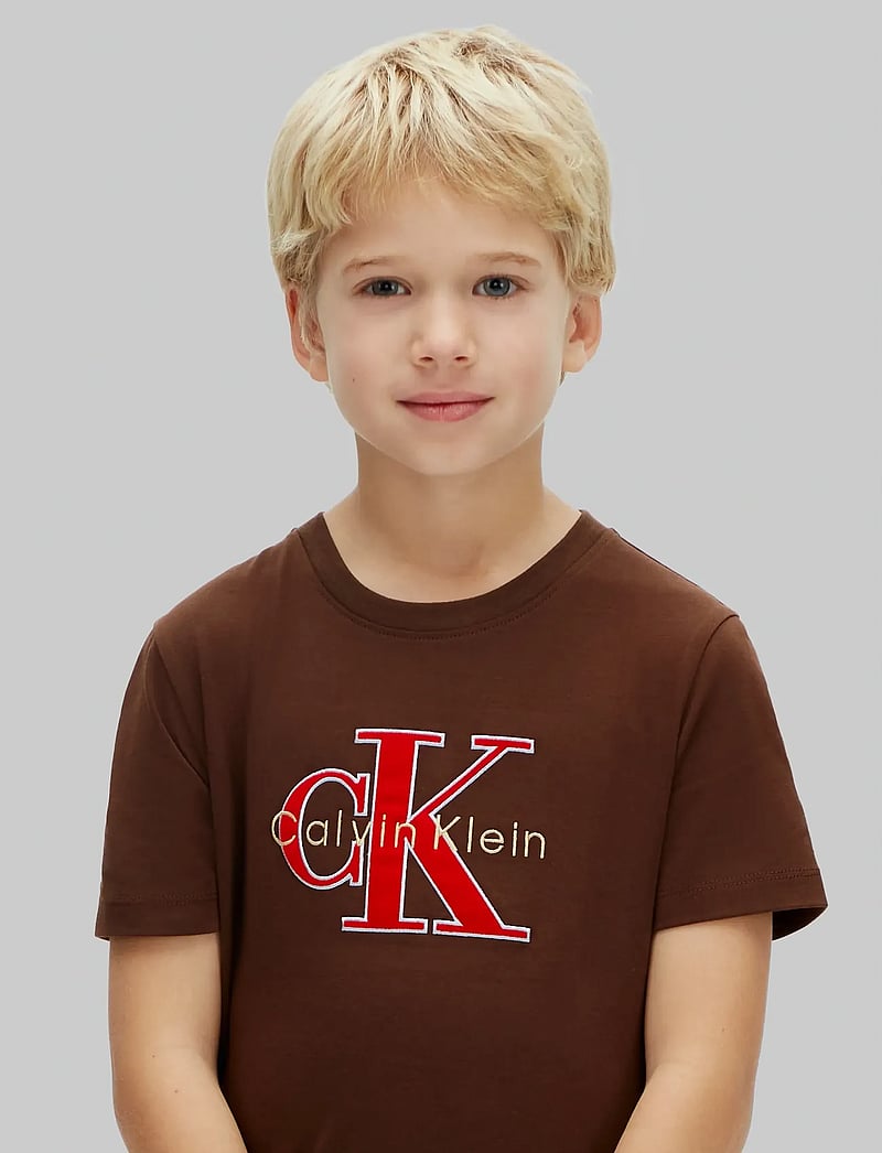 Calvin Klein - MSW MONOLOGO S/S T-SHIRT - kortärmade t-shirts - legacy brown - 3